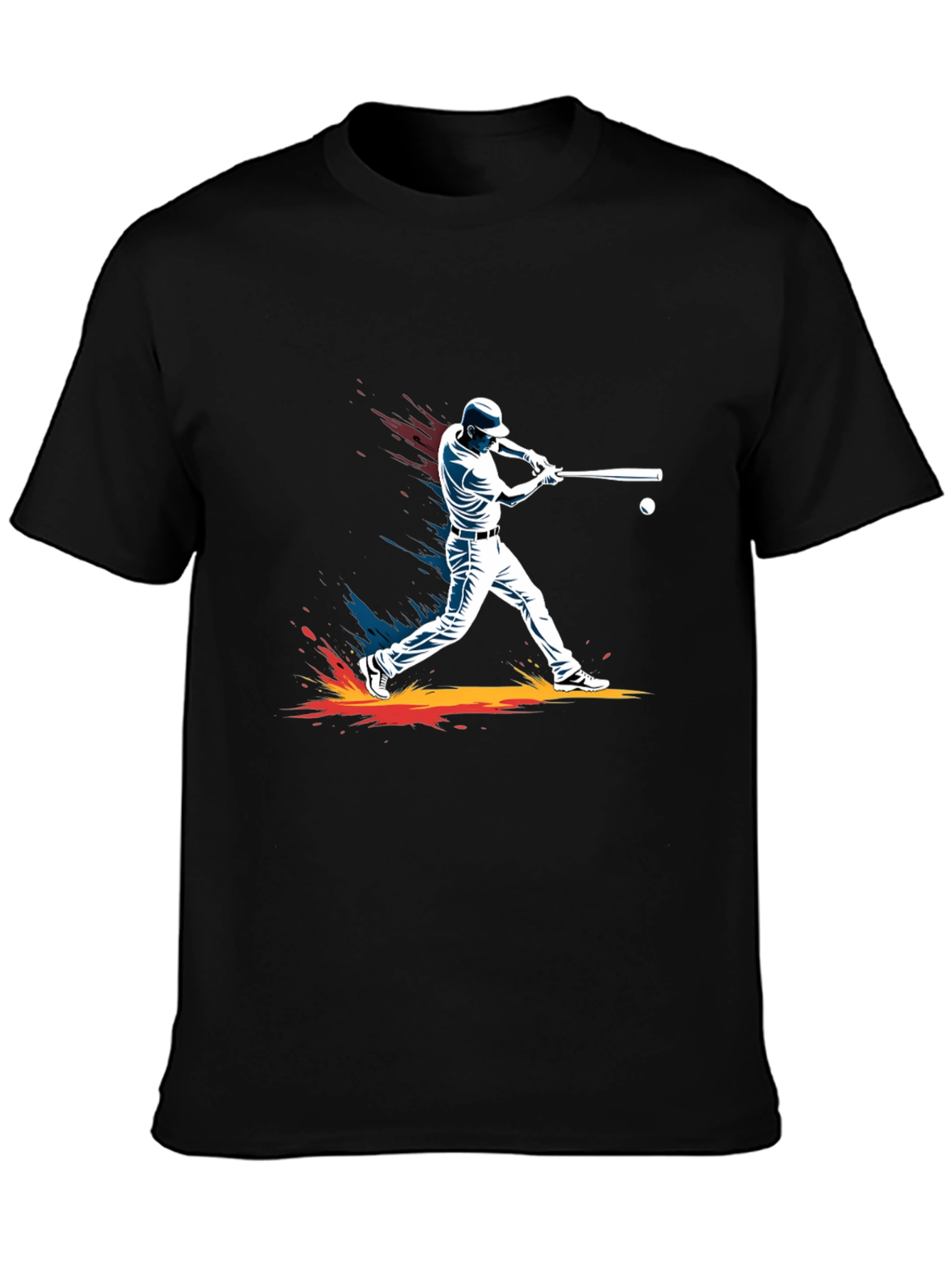 Baseball Player Graphic Tee - Stylish Black T-Shirt