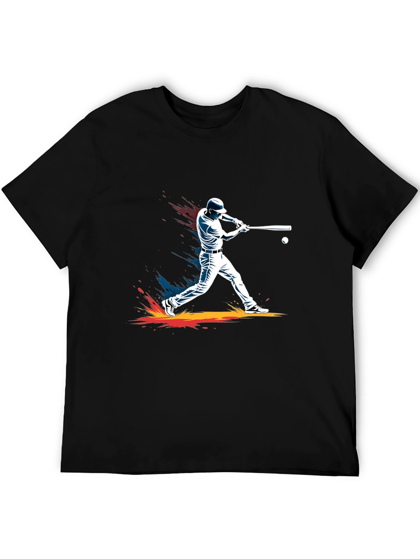 Baseball Player Graphic Tee - Stylish Black T-Shirt