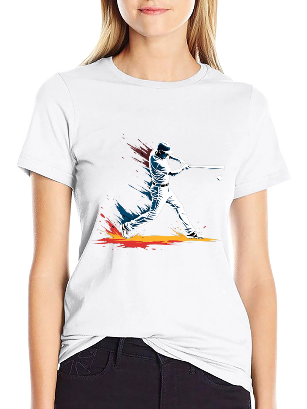 Baseball Player Graphic Tee - Stylish Black T-Shirt