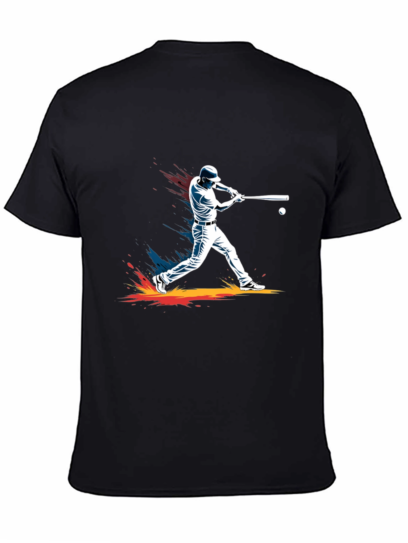 Baseball Player Graphic Tee - Stylish Black T-Shirt