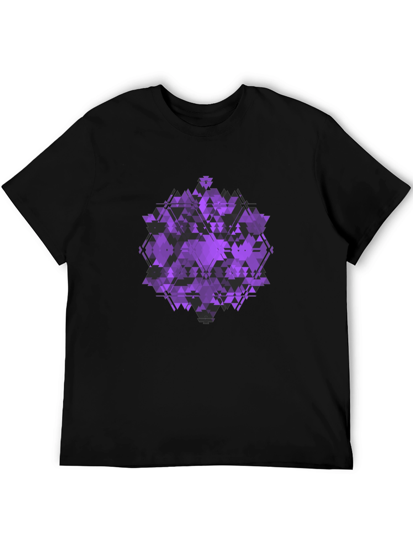 Geometric Purple Graphic Print T-Shirt