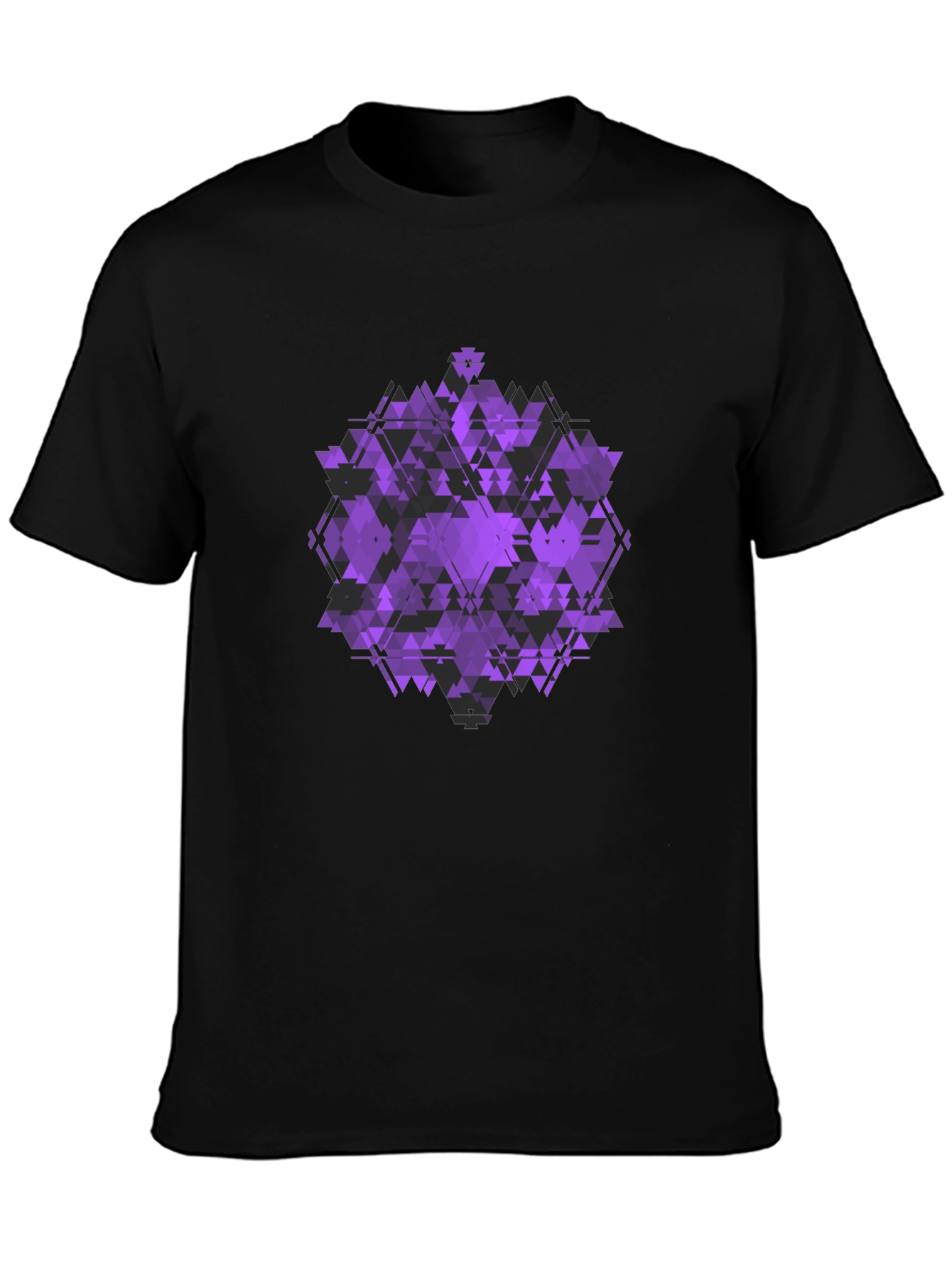 Geometric Purple Graphic Print T-Shirt
