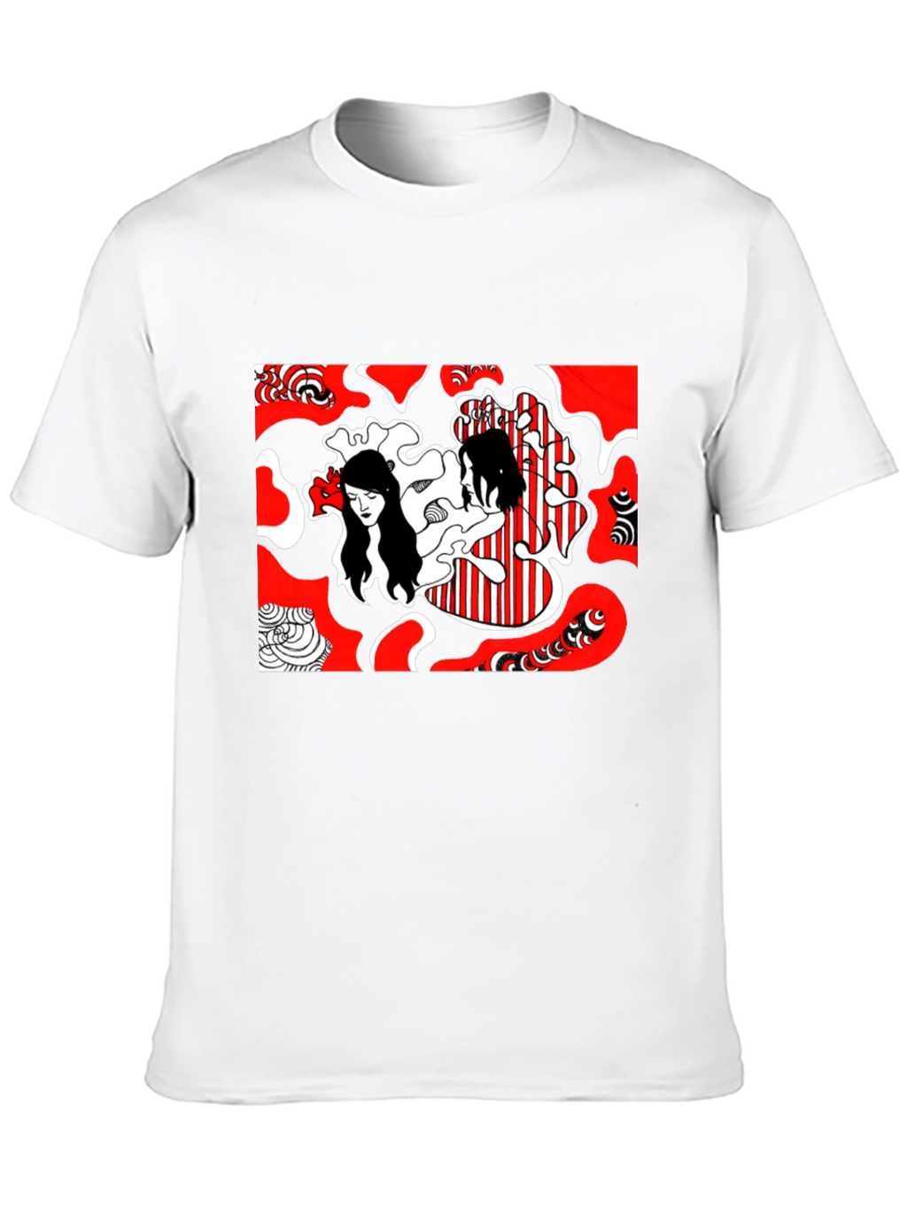 Abstract Graphic Print Tee - Black