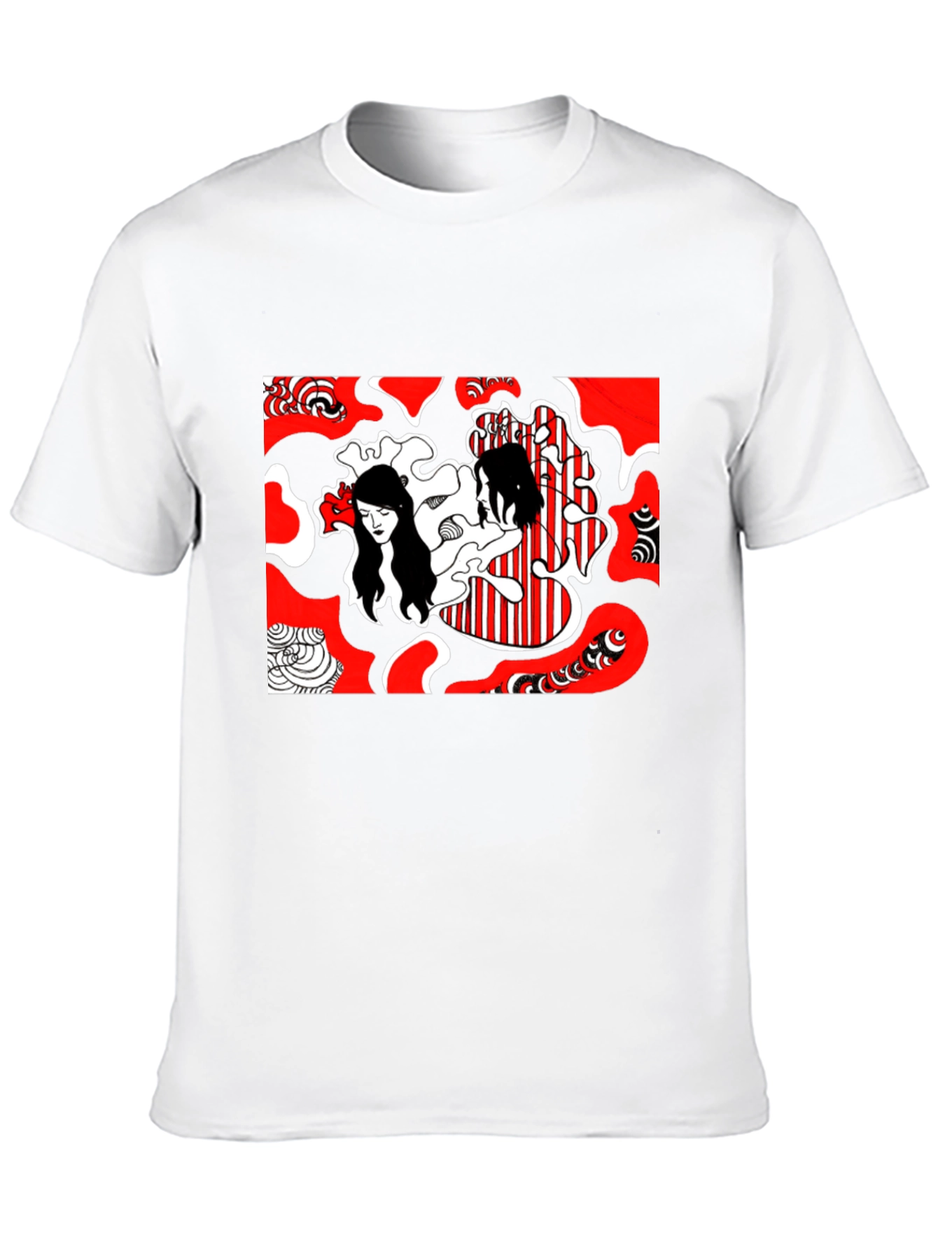 Abstract Graphic Print Tee - Black