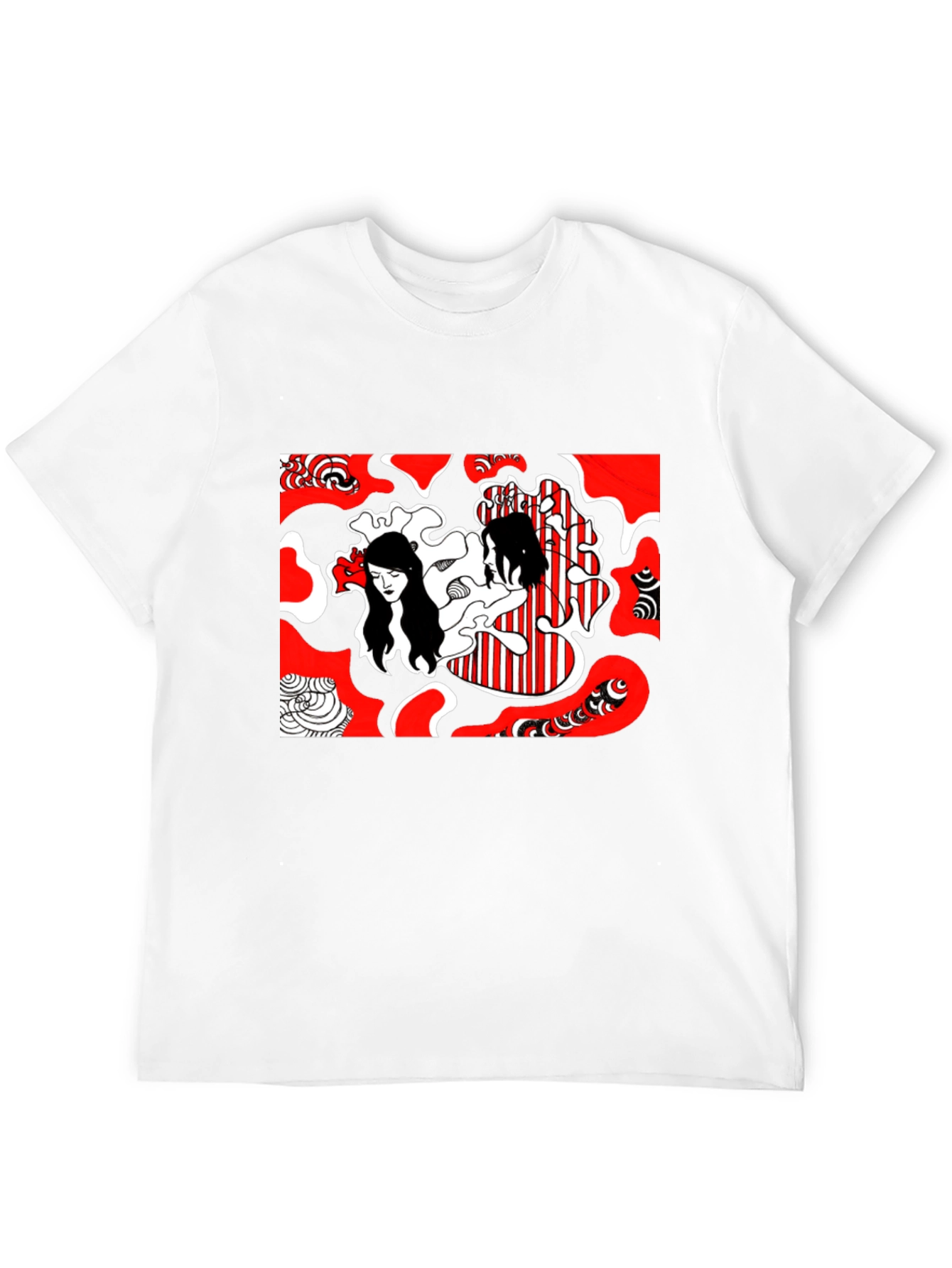 Abstract Graphic Print Tee - Black