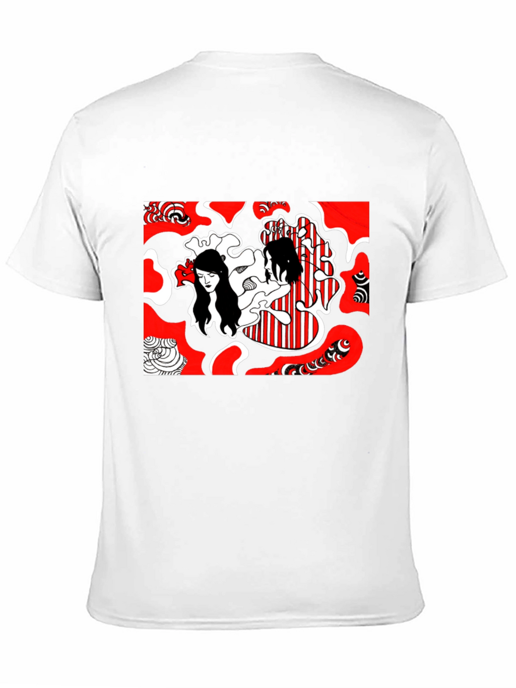 Abstract Graphic Print Tee - Black