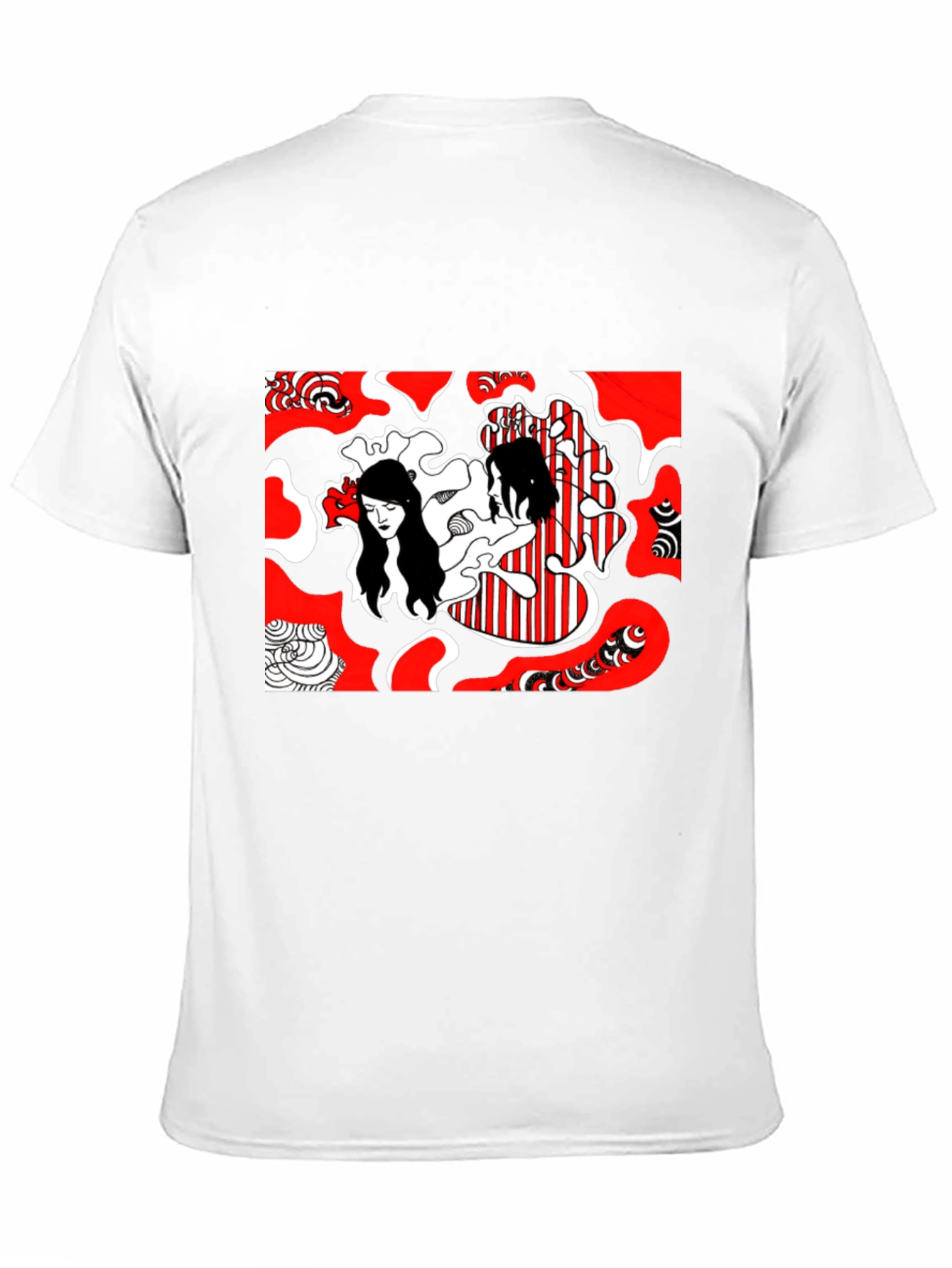 Abstract Graphic Print Tee - Black