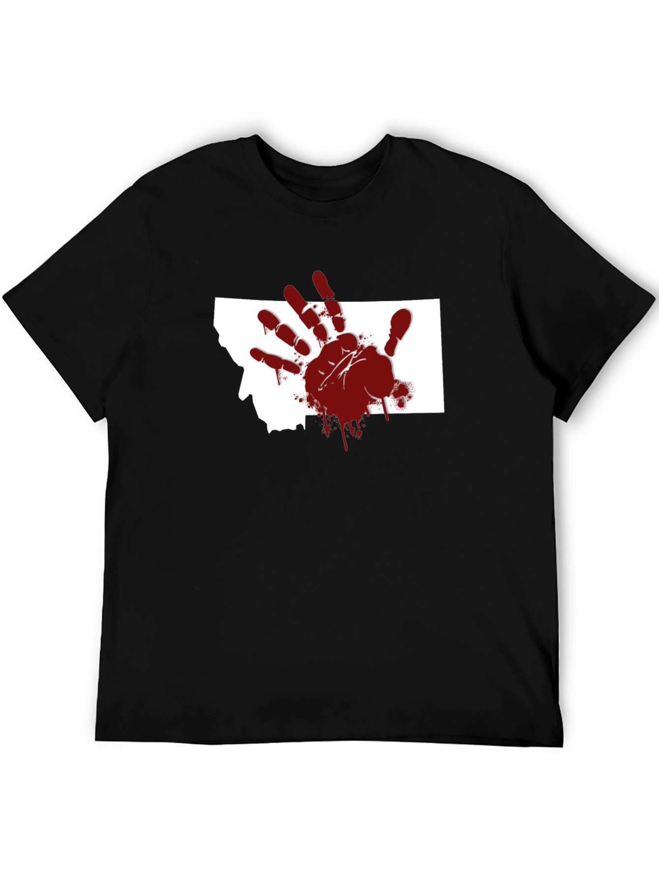 Montana Blood Hand T-Shirt - Unique Graphic Tee