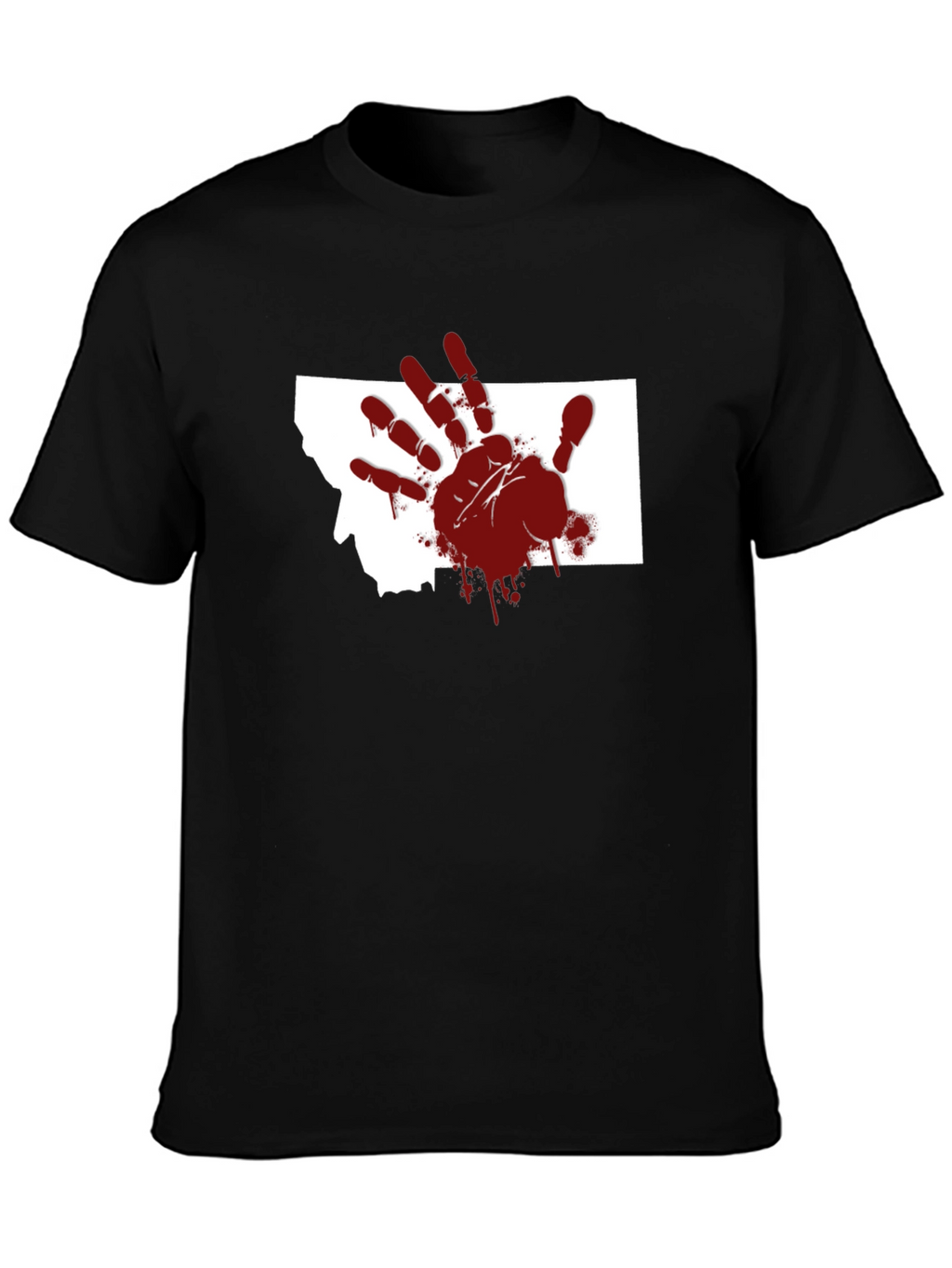 Montana Blood Hand T-Shirt - Unique Graphic Tee