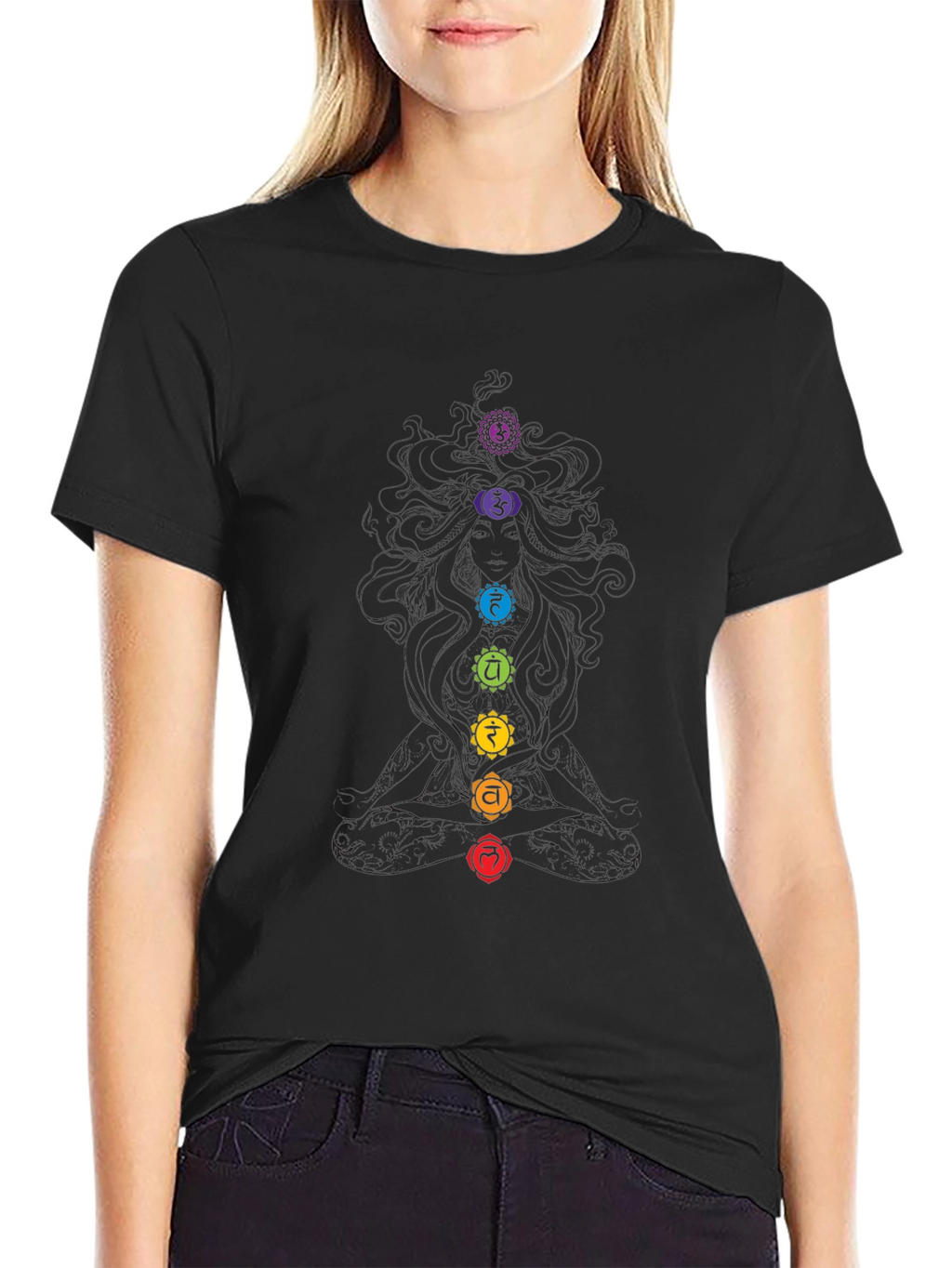 Chakra Symbol Black Graphic Tee