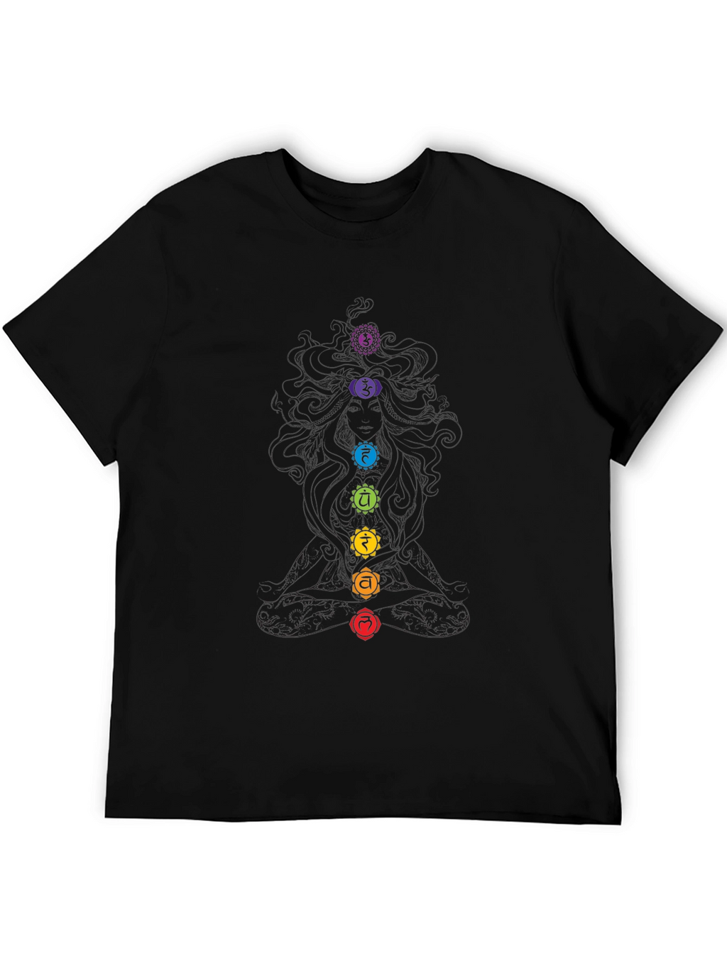 Chakra Symbol Black Graphic Tee