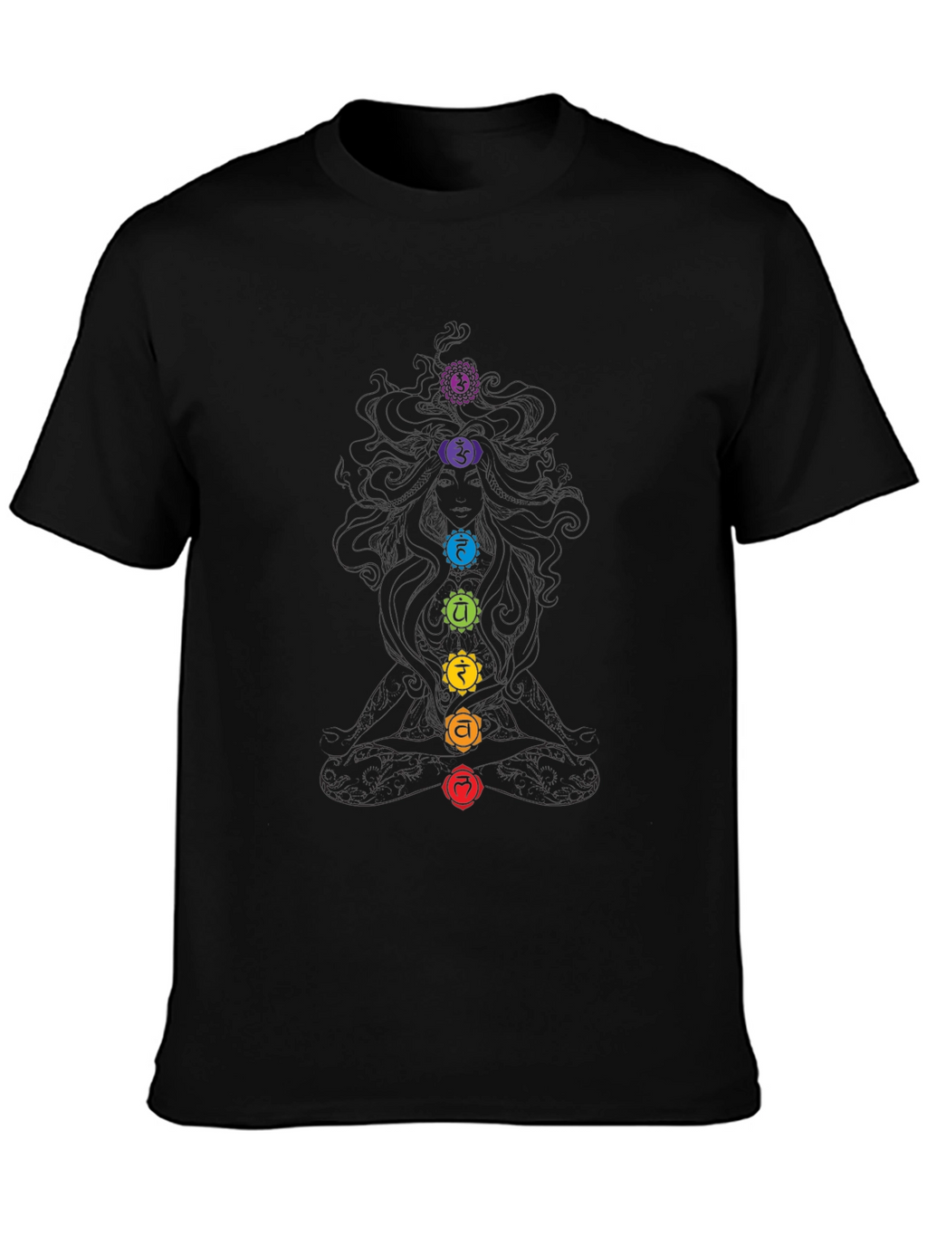 Chakra Symbol Black Graphic Tee