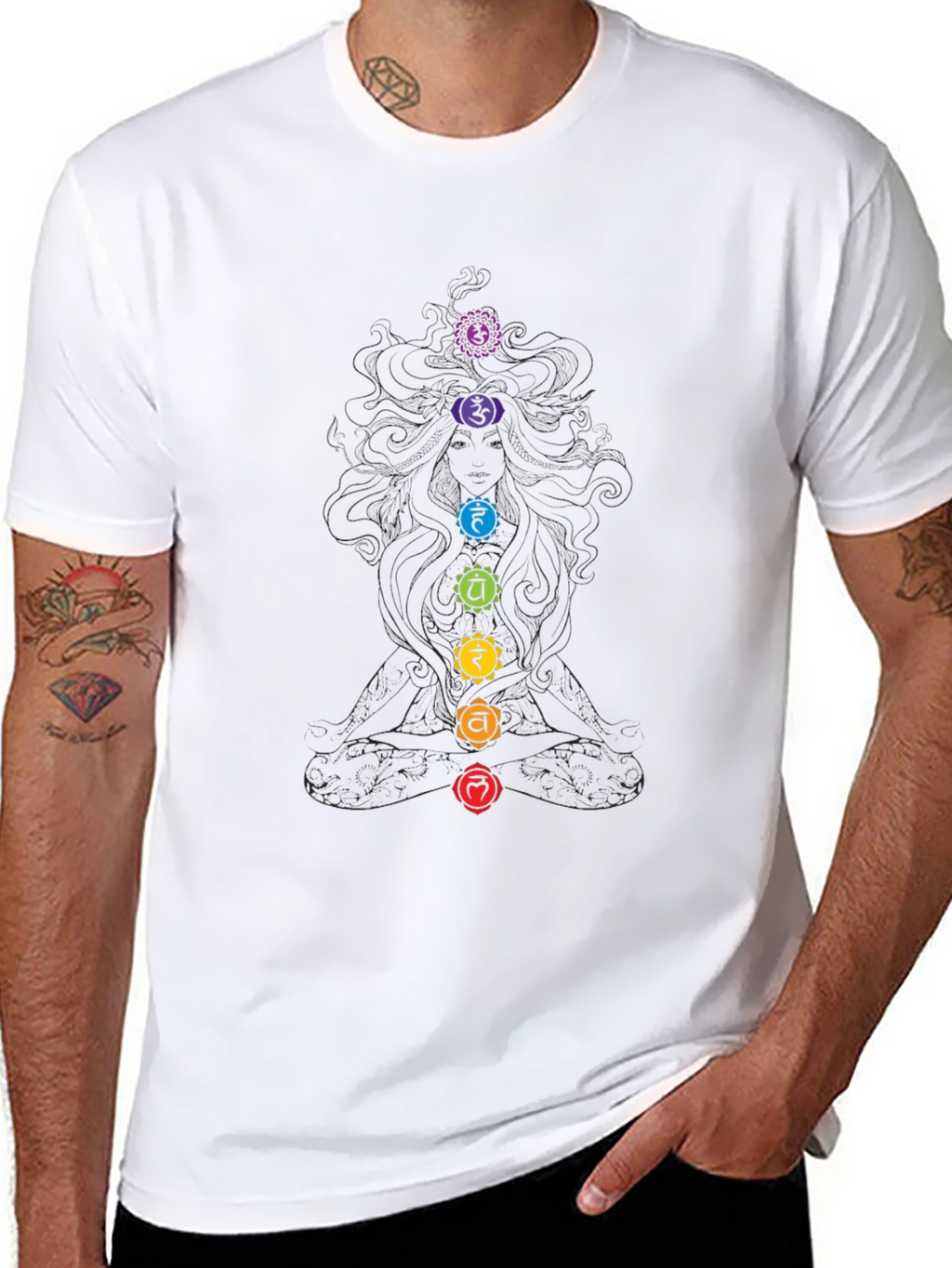 Chakra Symbol Black Graphic Tee