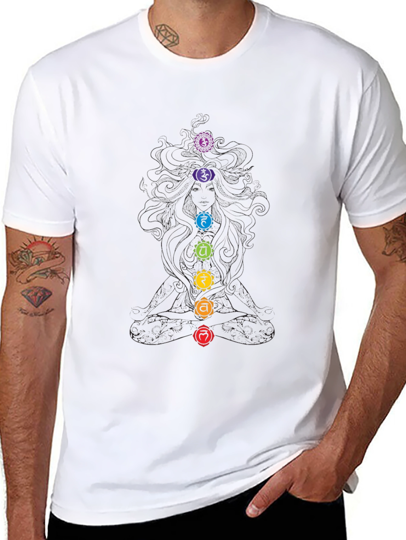 Chakra Symbol Black Graphic Tee