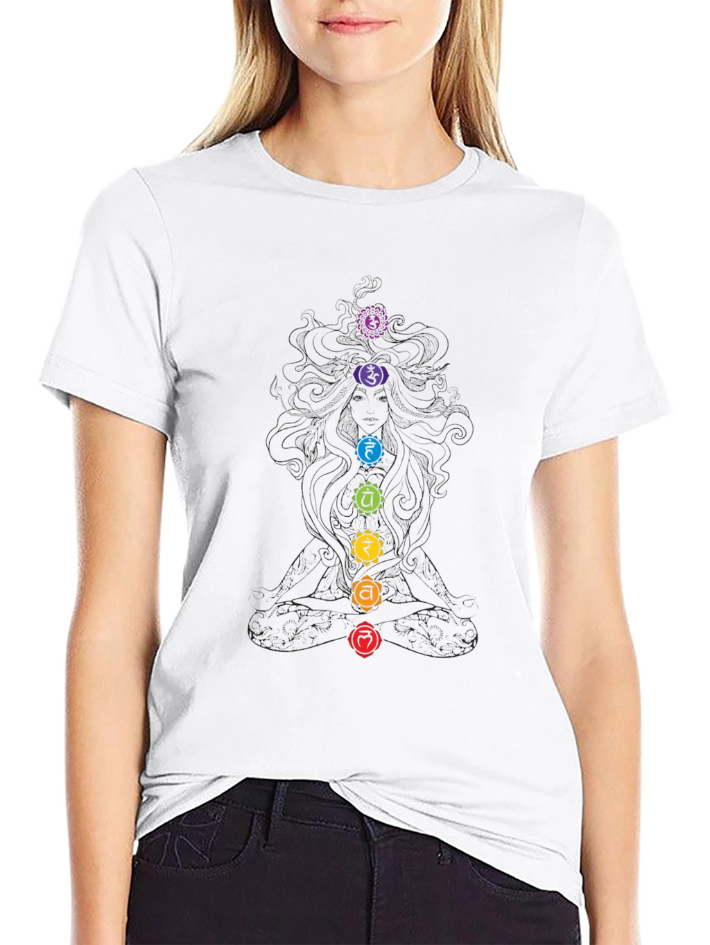 Chakra Symbol Black Graphic Tee