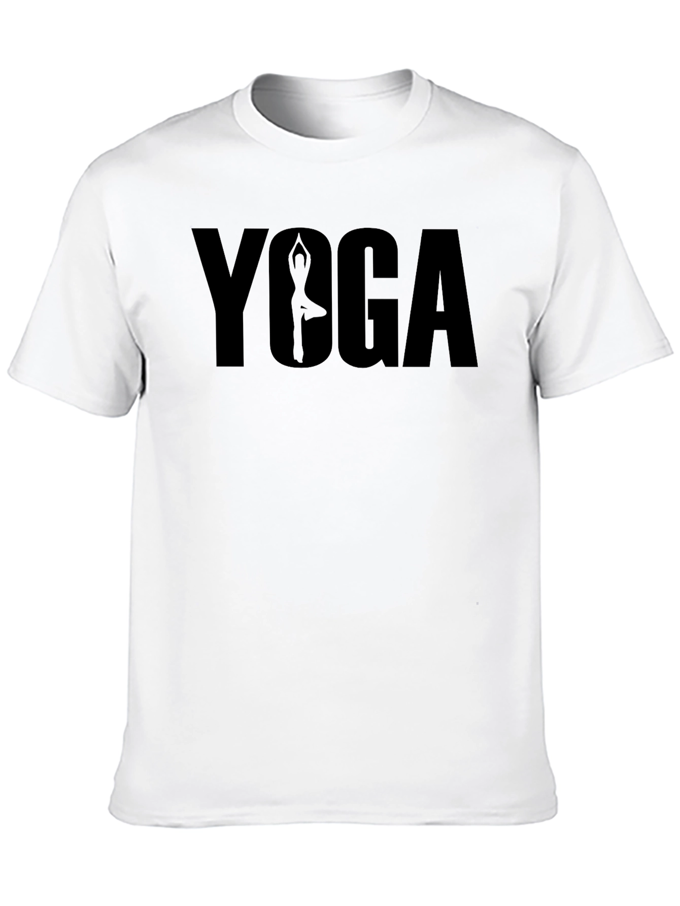 Yoga Pose Graphic Tee - Relaxed Fit Black T-Shirt