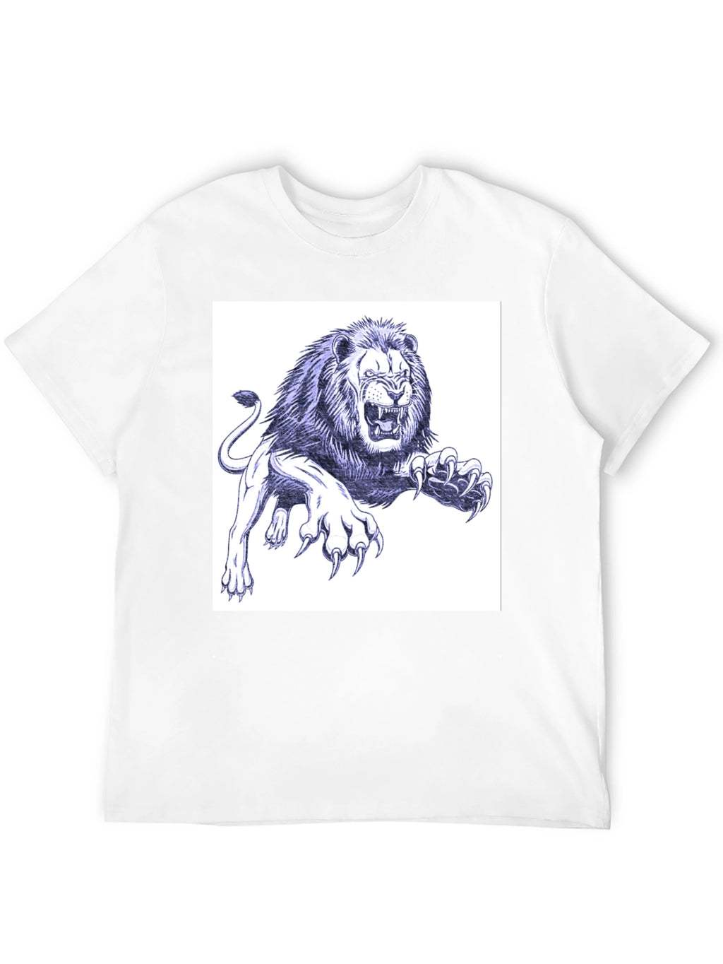 Lion Graphic Print Black T-Shirt