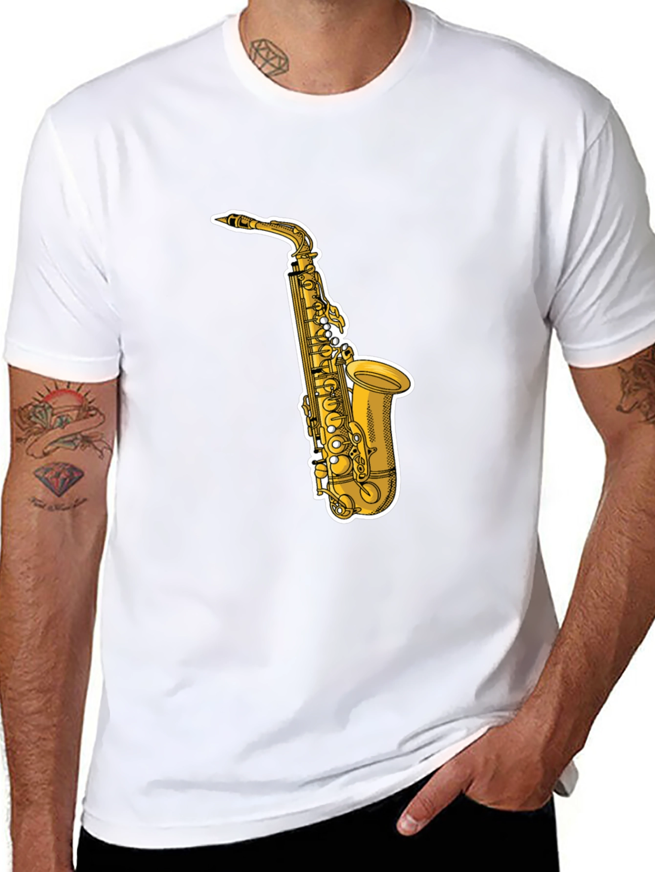 Saxophone Graphic Tee - Cool Musician T-Shirt