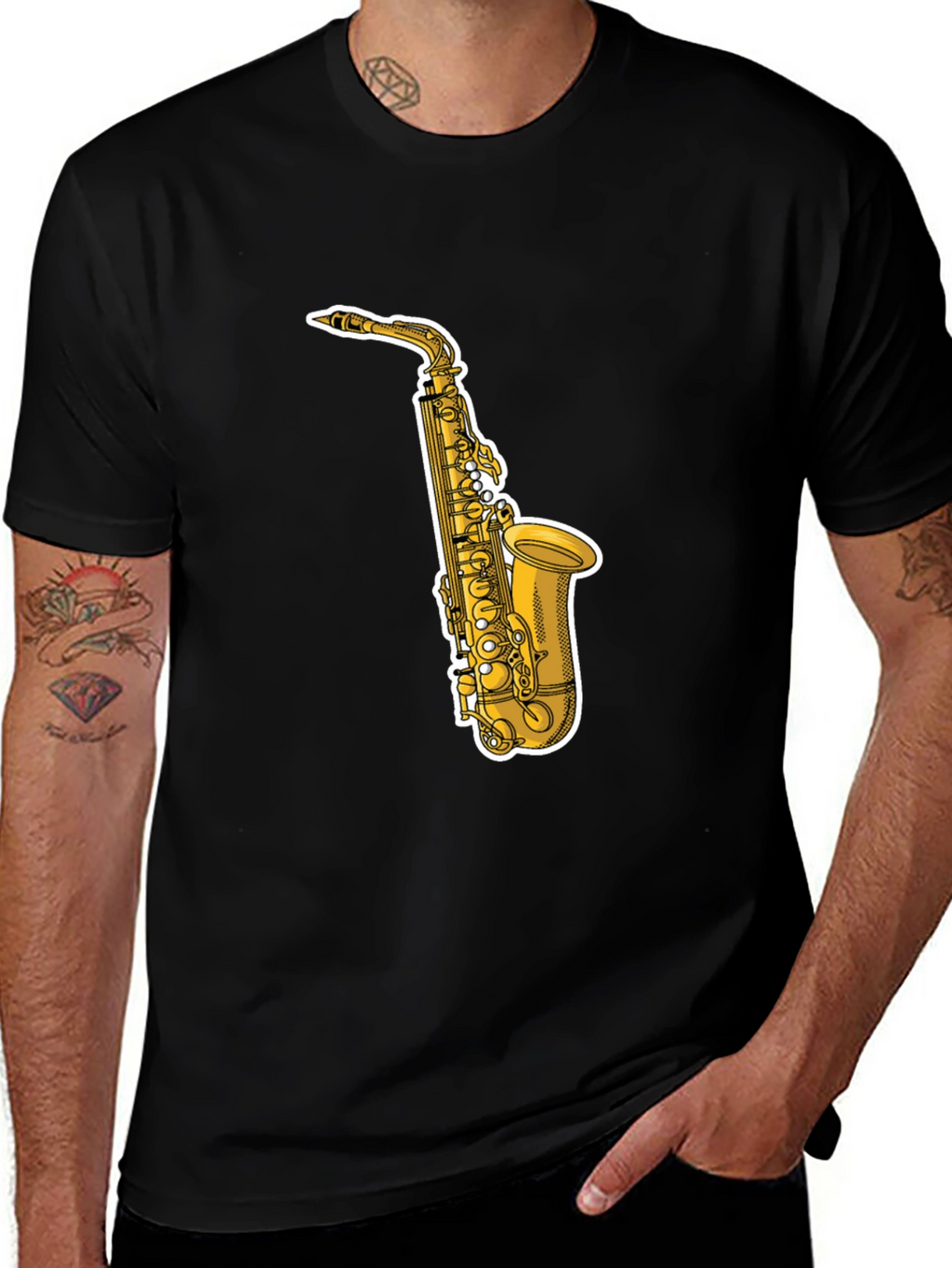 Saxophone Graphic Tee - Cool Musician T-Shirt