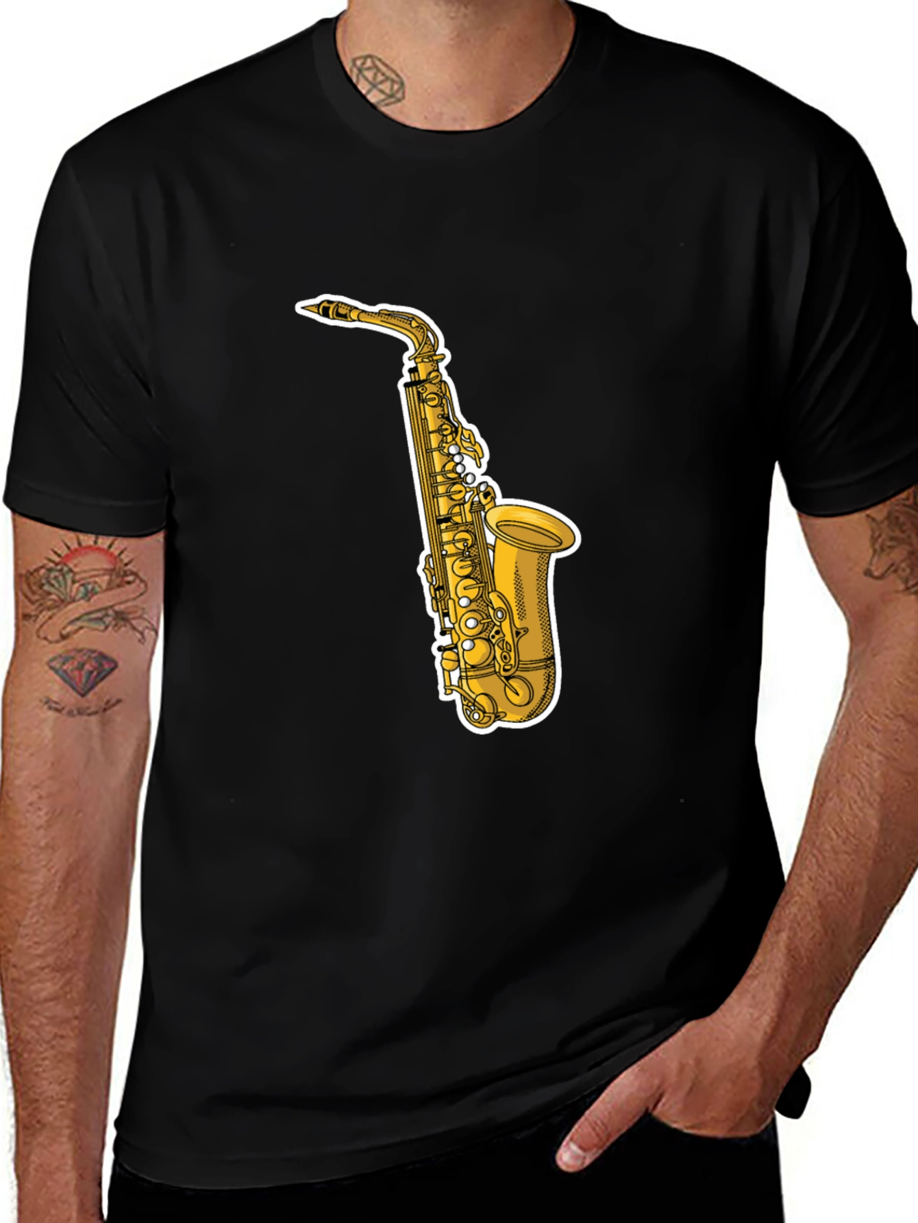 Saxophone Graphic Tee - Cool Musician T-Shirt