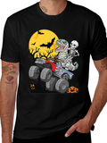 Halloween Monster Truck T-Rex Skeleton T-Shirt