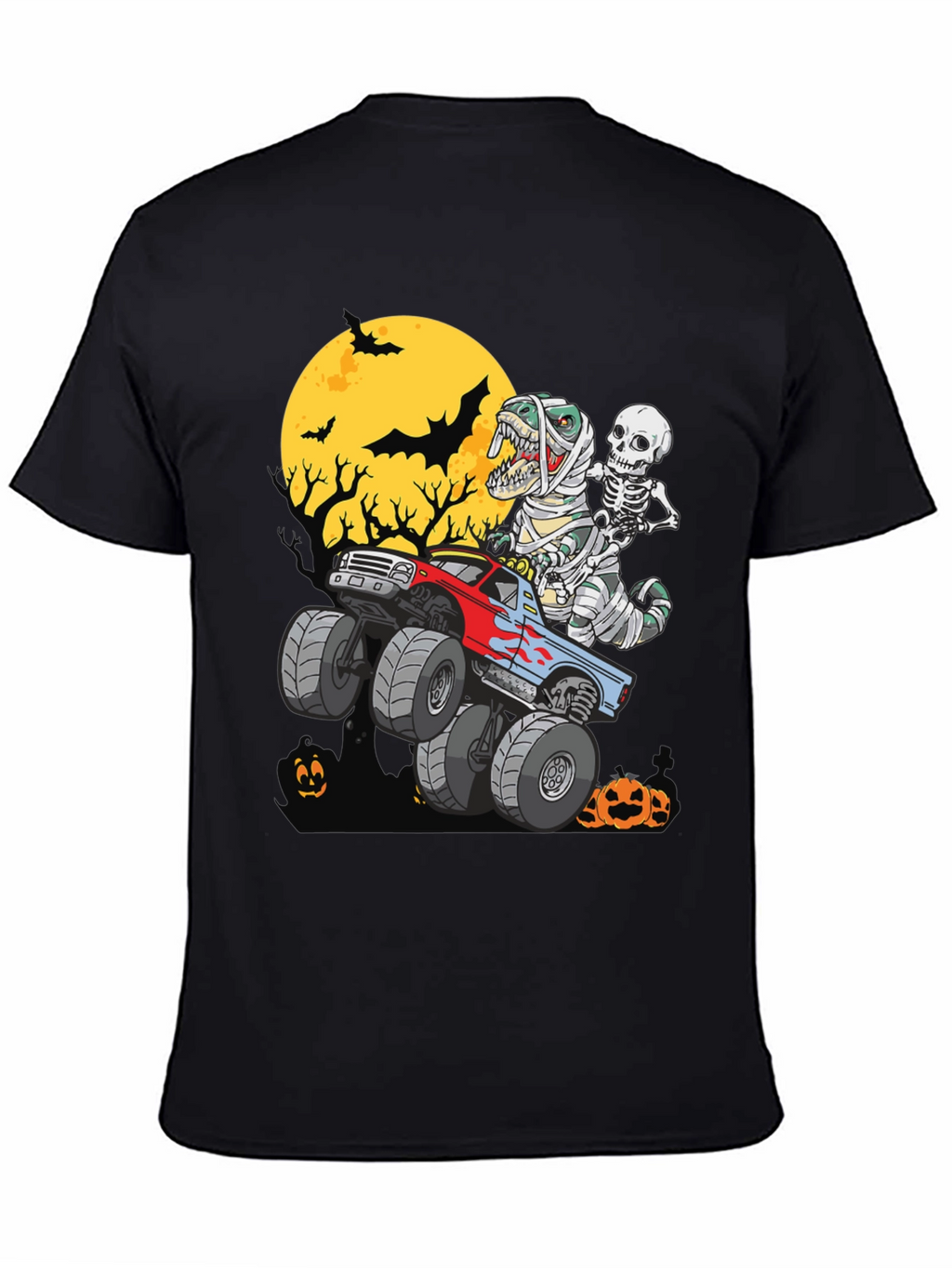 Halloween Monster Truck T-Rex Skeleton T-Shirt