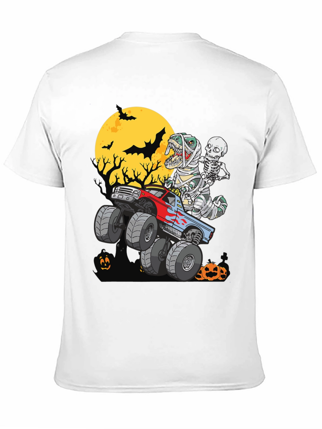 Halloween Monster Truck T-Rex Skeleton T-Shirt