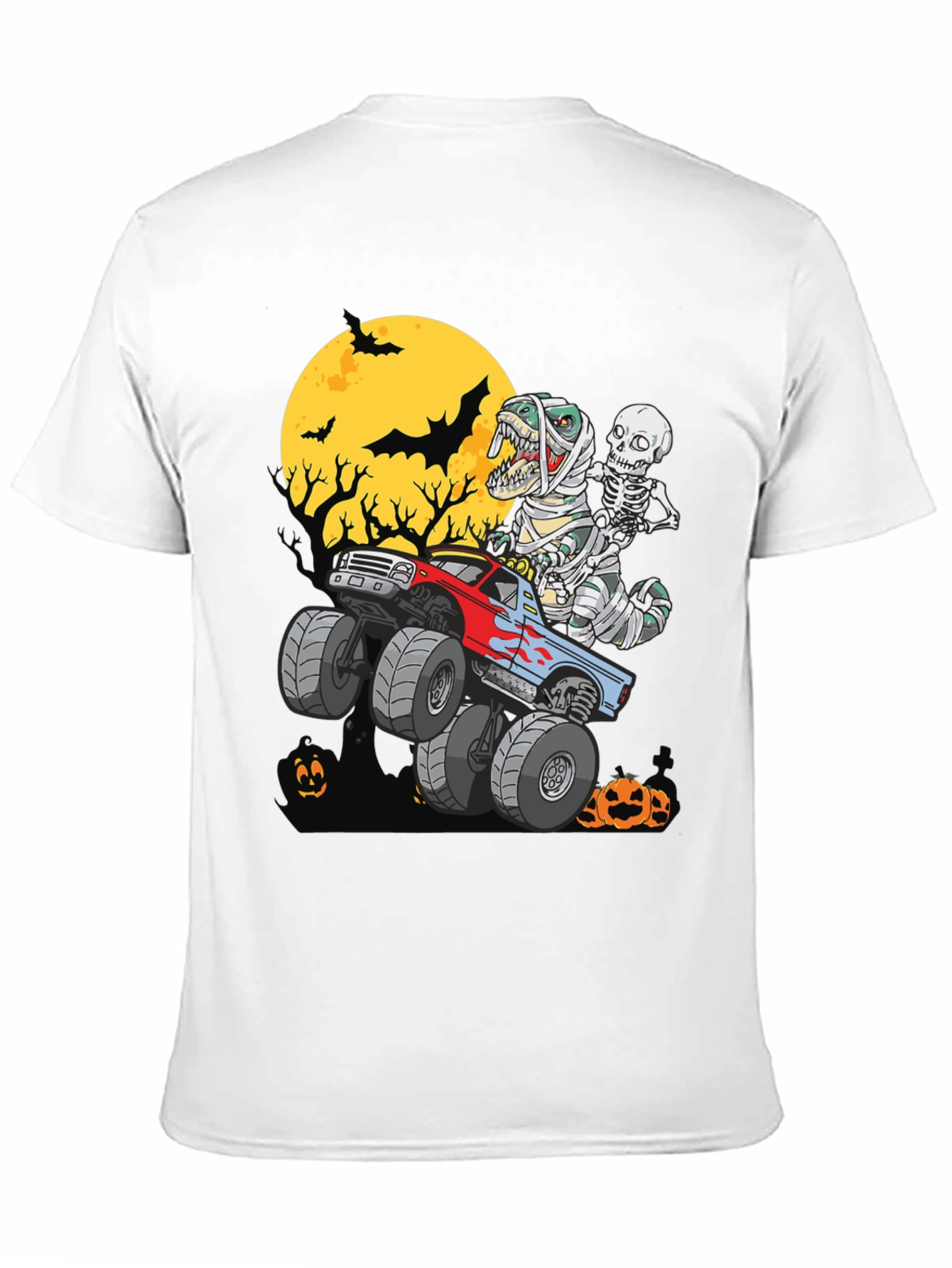 Halloween Monster Truck T-Rex Skeleton T-Shirt