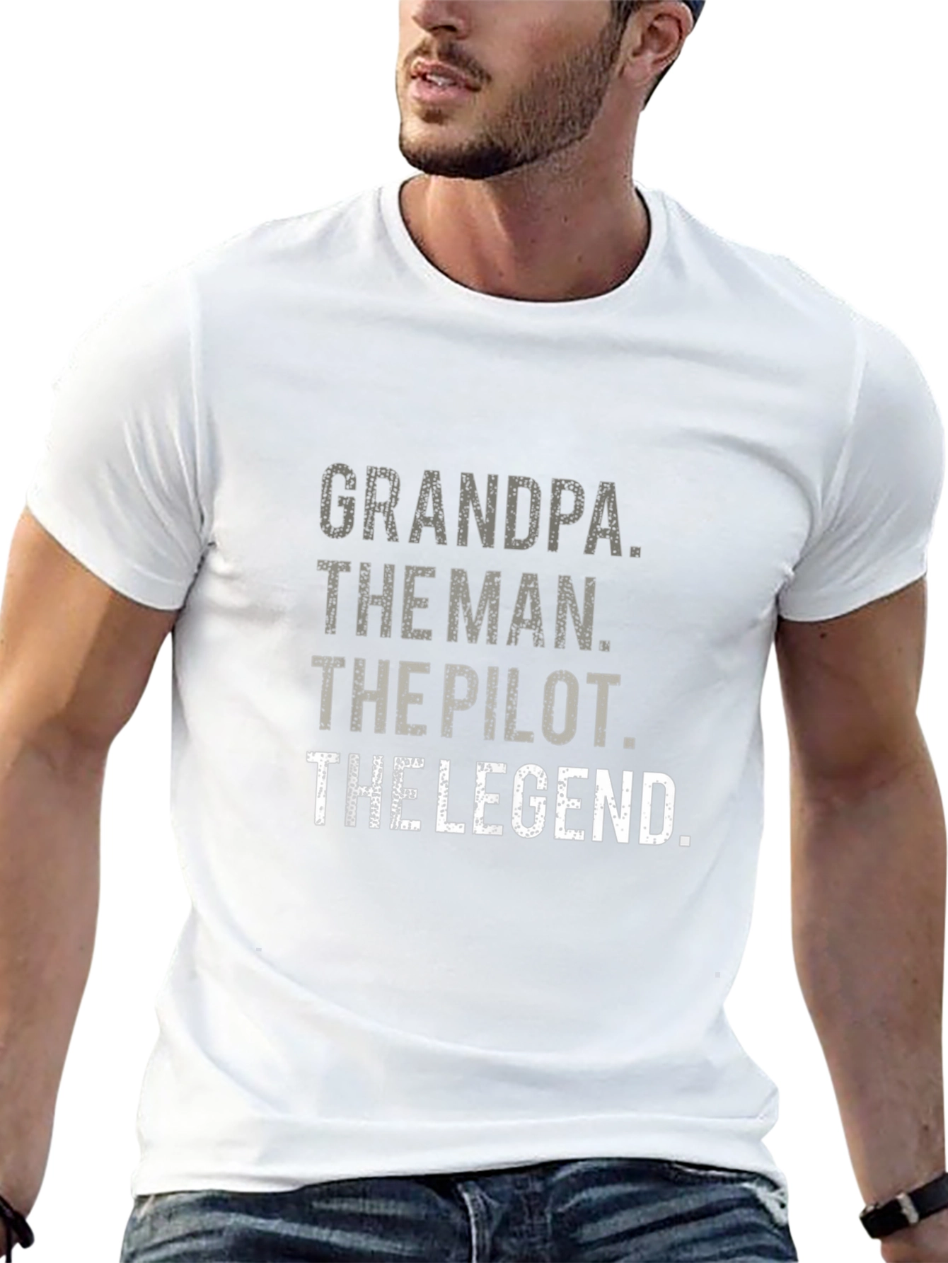 Grandpa Pilot Legend Black Graphic Tee
