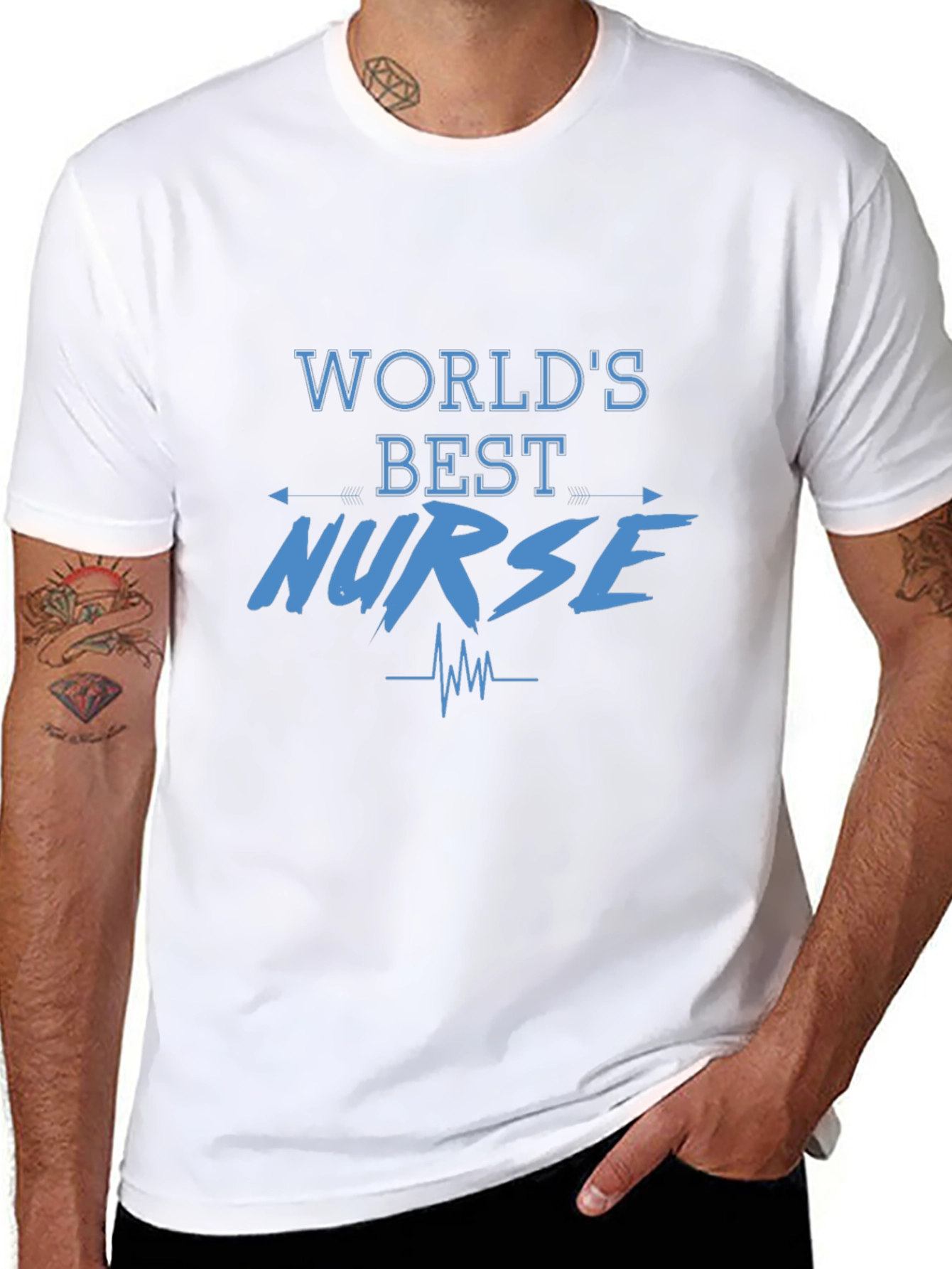Worlds Best Nurse Graphic Tee - Unisex Black Cotton T-Shirt