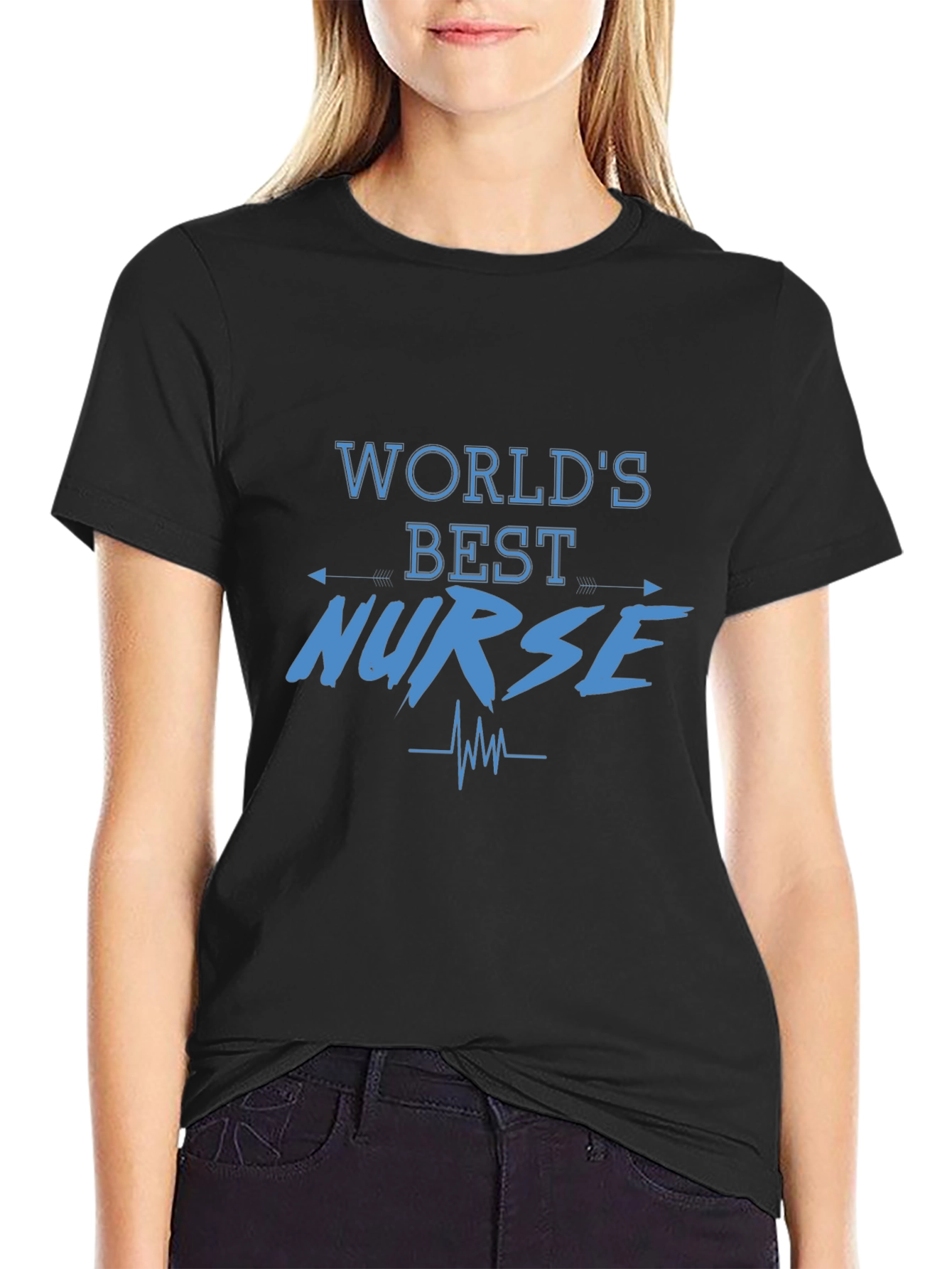 Worlds Best Nurse Graphic Tee - Unisex Black Cotton T-Shirt