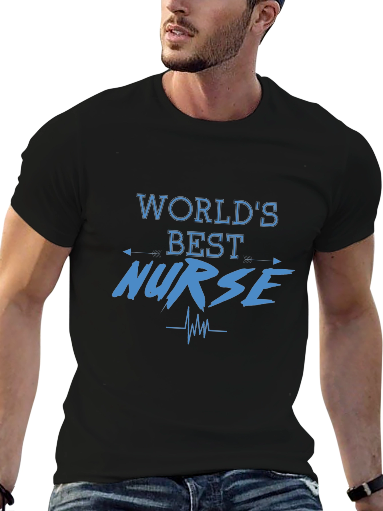 Worlds Best Nurse Graphic Tee - Unisex Black Cotton T-Shirt
