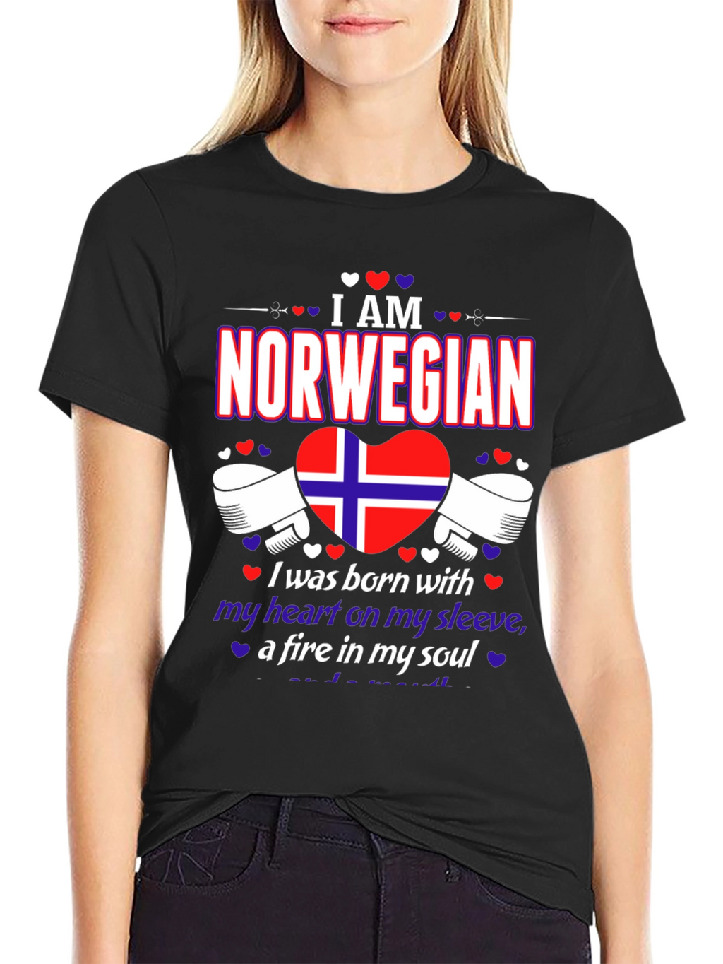 I am Norwegian T-Shirt - Heart on Sleeve