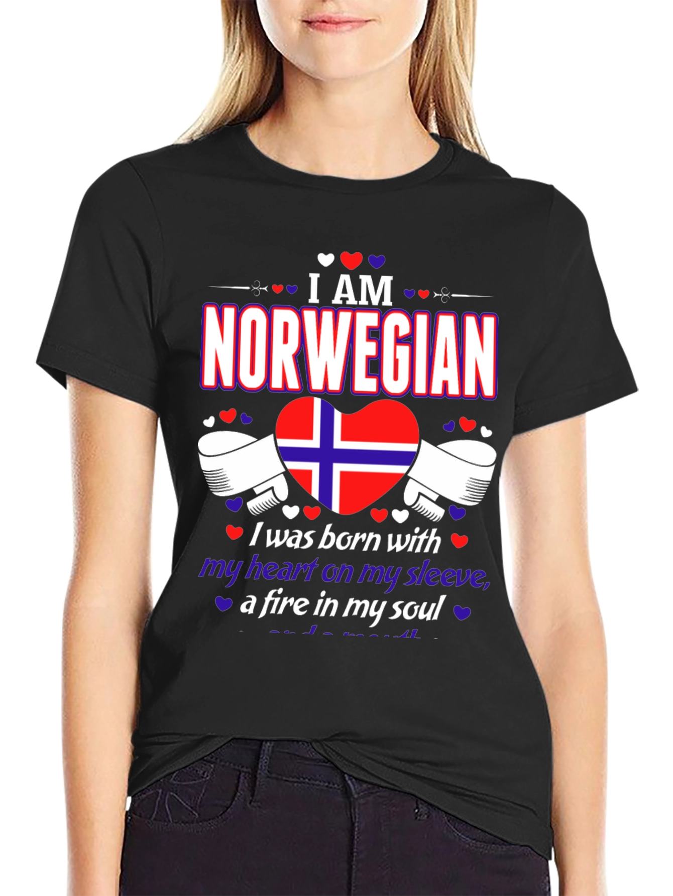 I am Norwegian T-Shirt - Heart on Sleeve