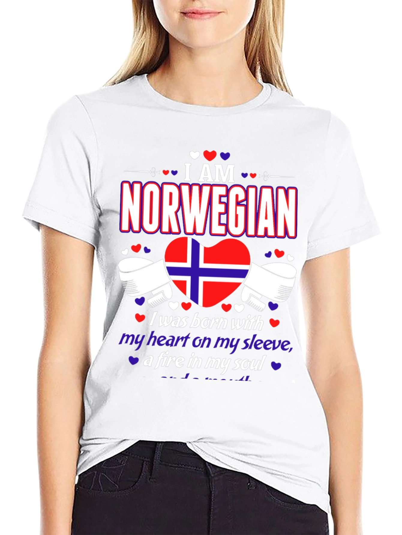 I am Norwegian T-Shirt - Heart on Sleeve