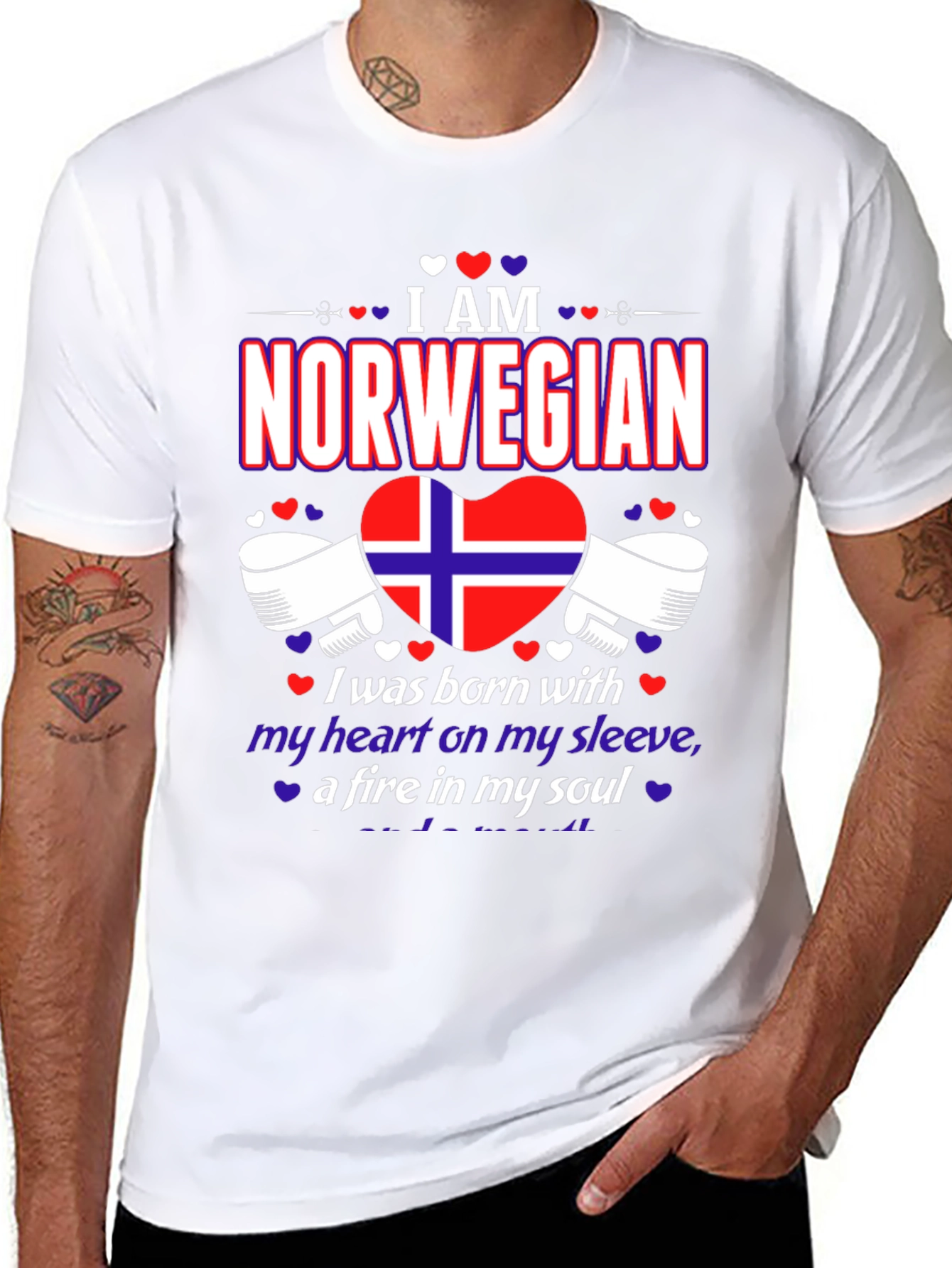 I am Norwegian T-Shirt - Heart on Sleeve