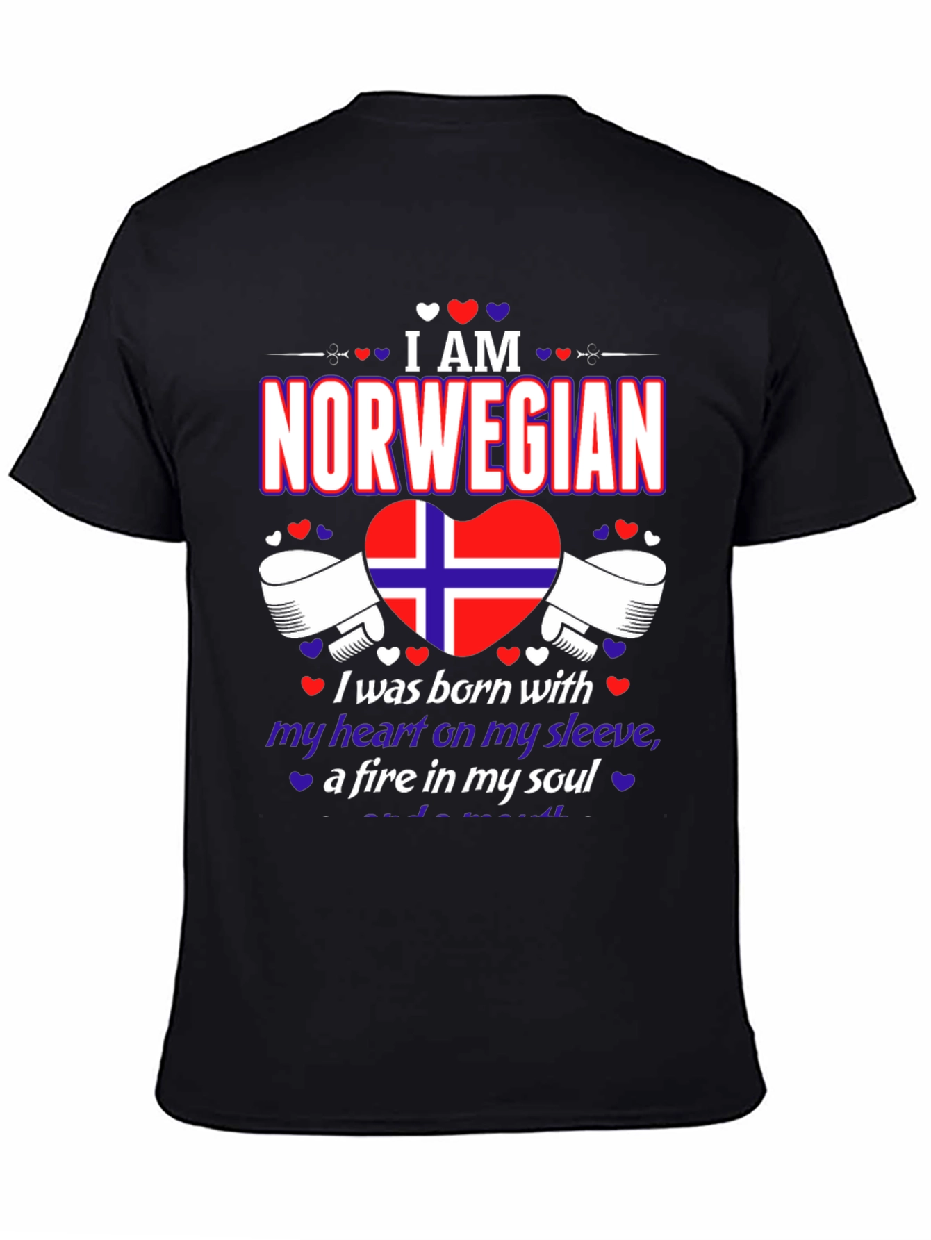 I am Norwegian T-Shirt - Heart on Sleeve