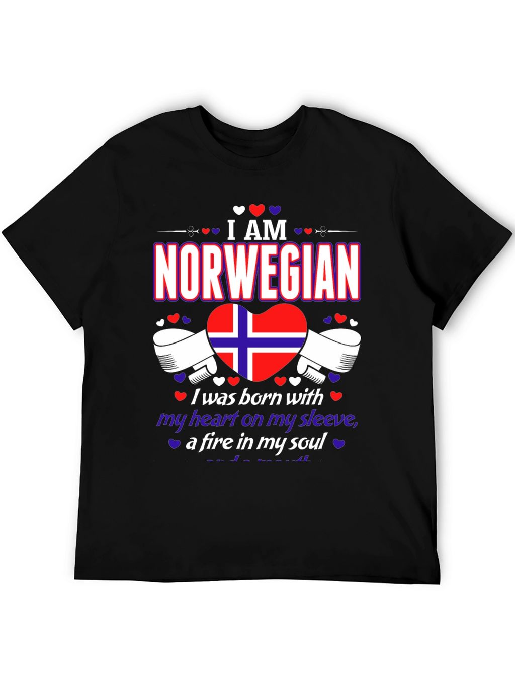 I am Norwegian T-Shirt - Heart on Sleeve