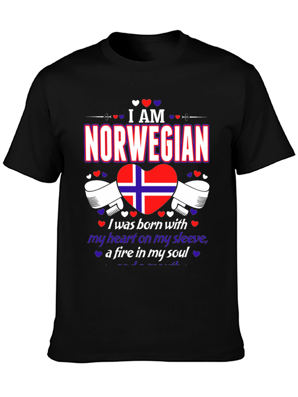 I am Norwegian T-Shirt - Heart on Sleeve