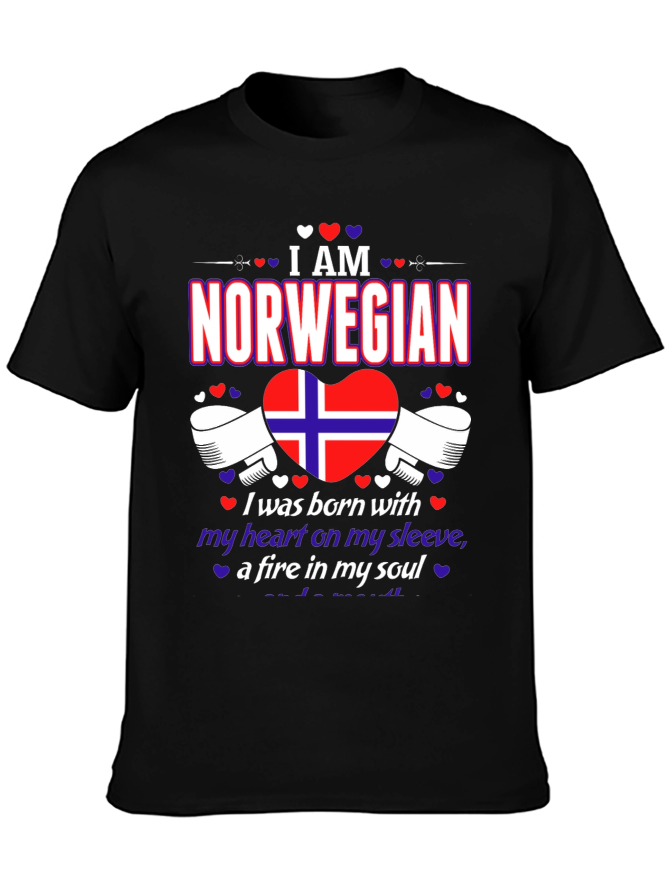 I am Norwegian T-Shirt - Heart on Sleeve