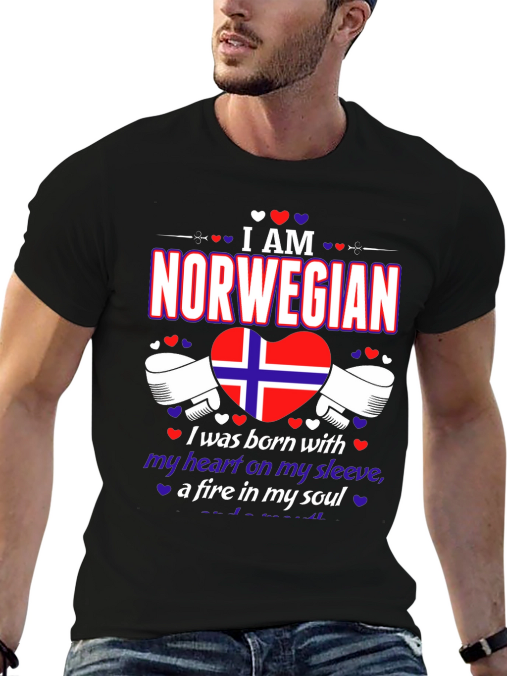I am Norwegian T-Shirt - Heart on Sleeve