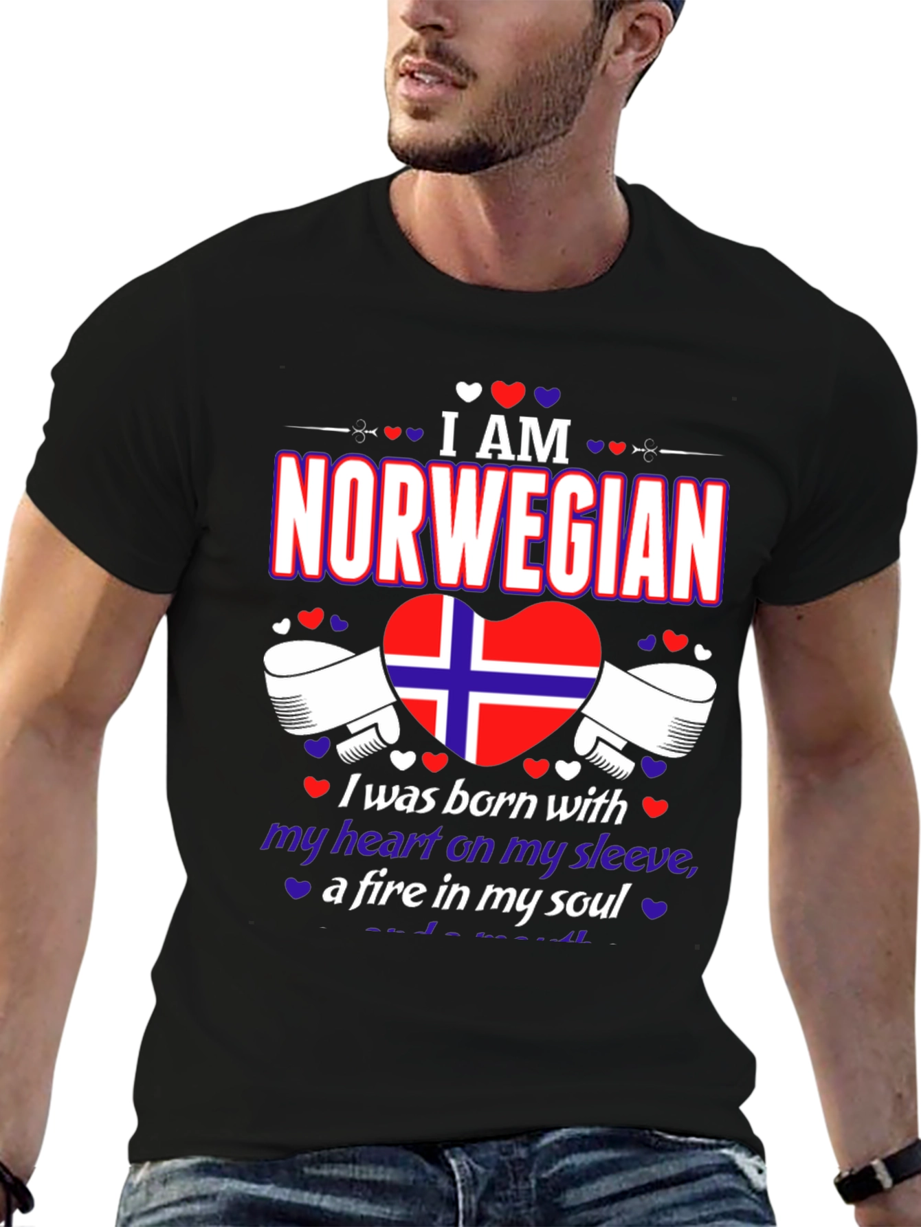 I am Norwegian T-Shirt - Heart on Sleeve