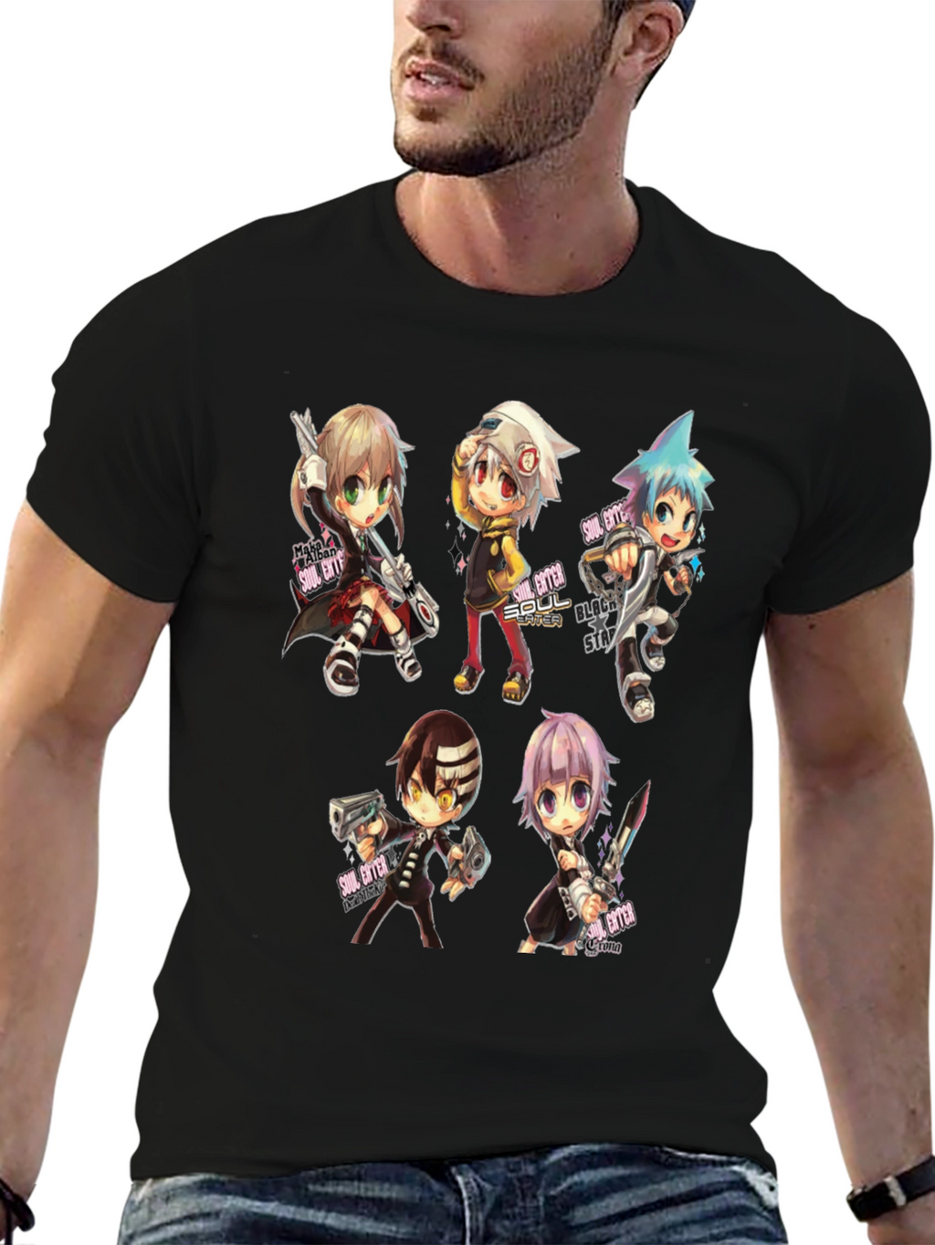 Soul Eater Anime Graphic Black T-Shirt
