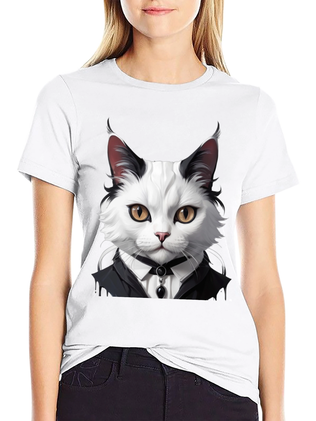 Cat Tuxedo T-Shirt - Feline Formal Wear