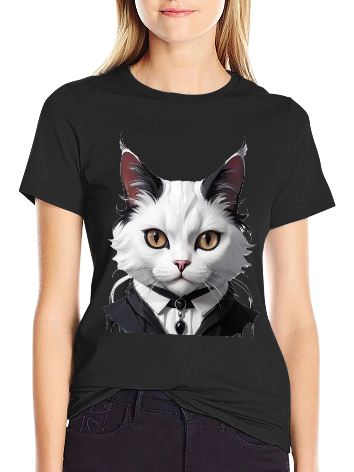Cat Tuxedo T-Shirt - Feline Formal Wear