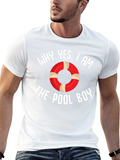 Pool Boy Graphic T-Shirt - Black Cotton Blend Tee