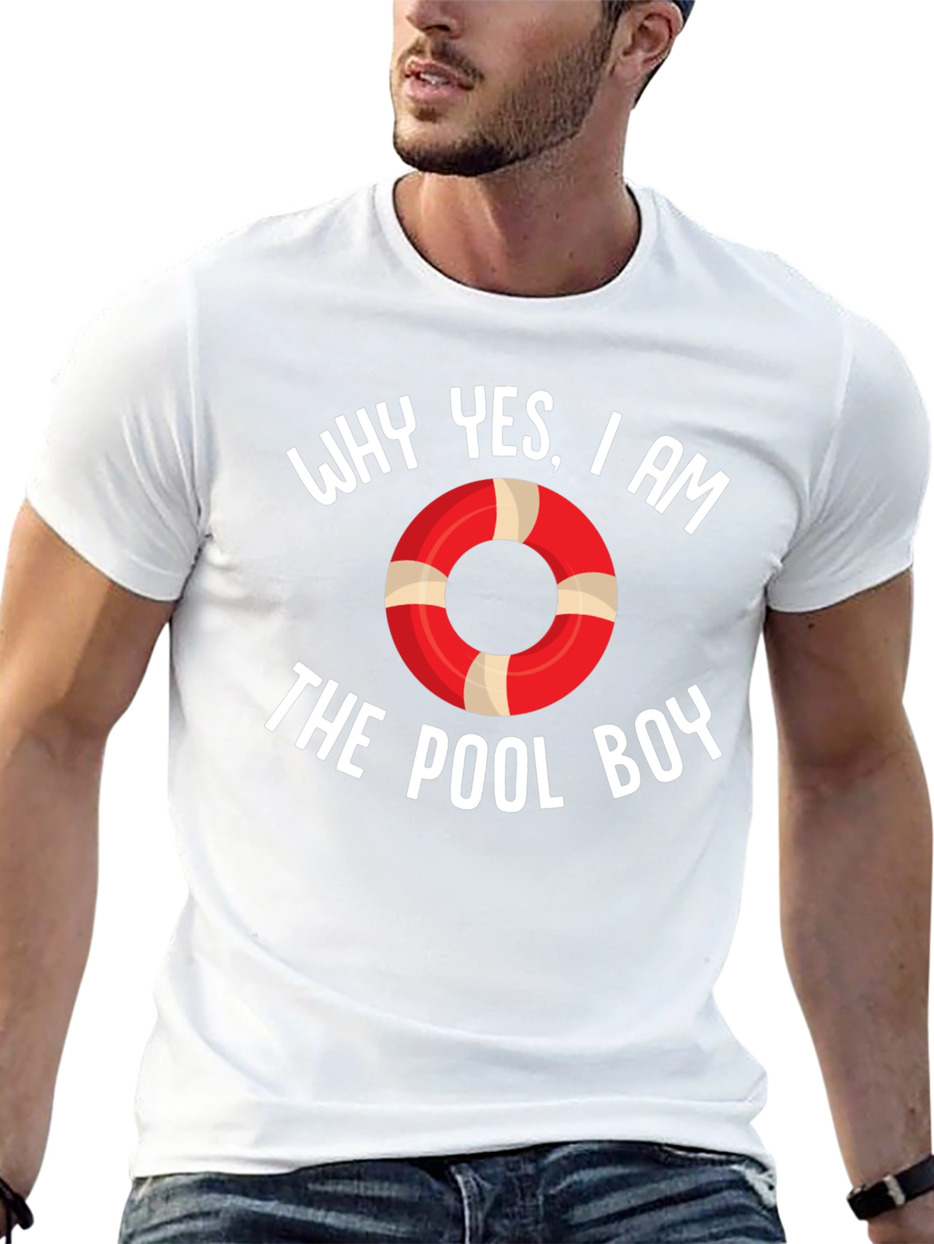 Pool Boy Graphic T-Shirt - Black Cotton Blend Tee