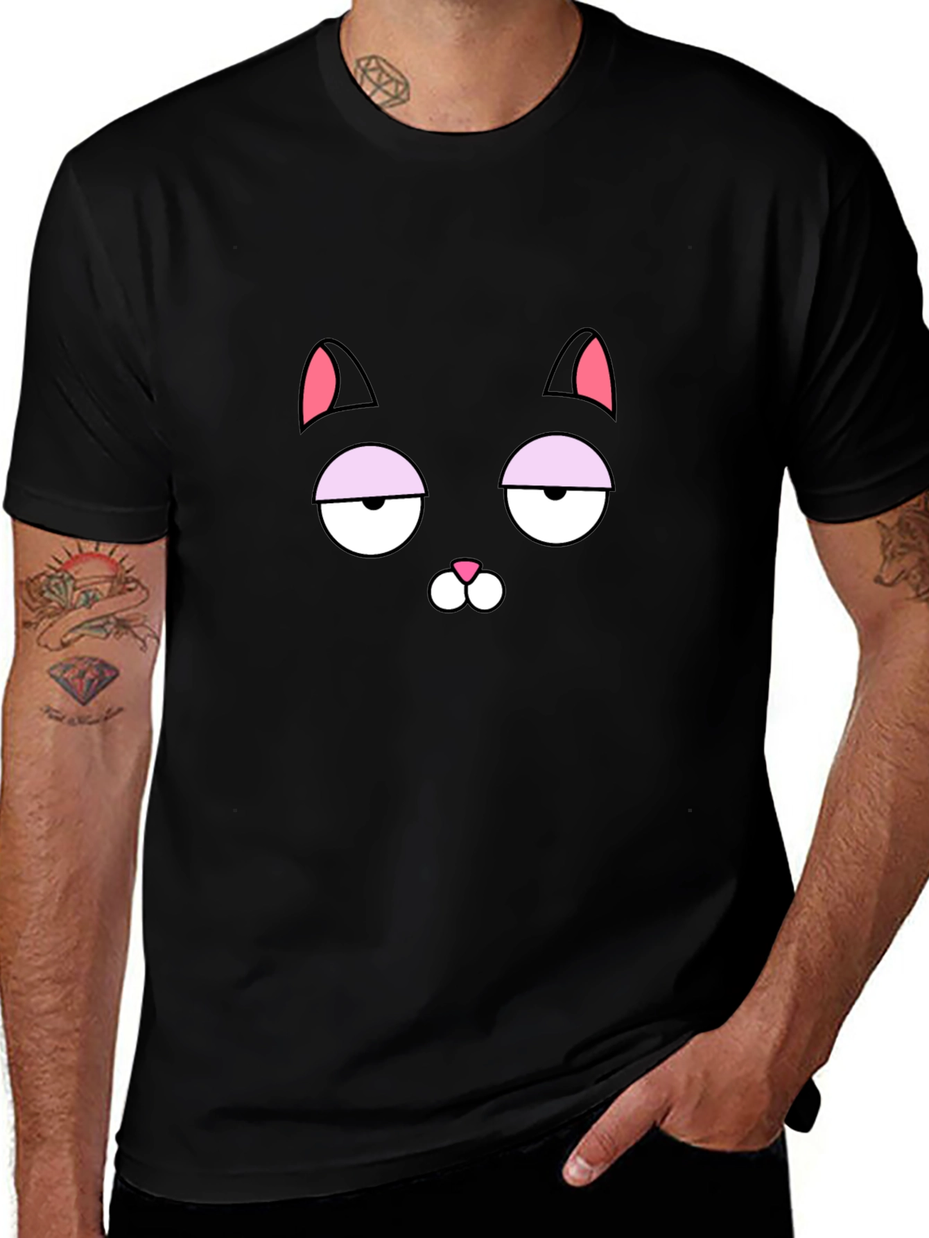 Sarcastic Black Cat Graphic Tee - Unisex