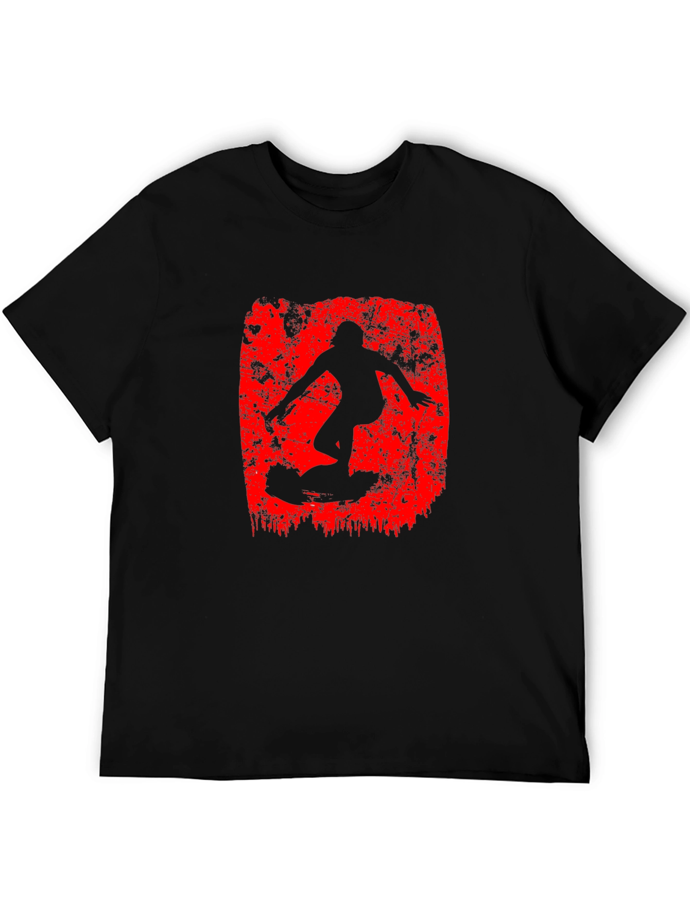 Surfer Graphic Black T-Shirt - Ride the Wave!