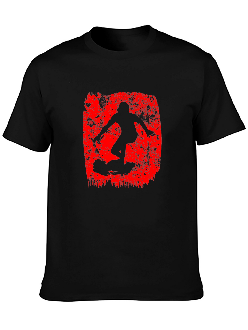 Surfer Graphic Black T-Shirt - Ride the Wave!